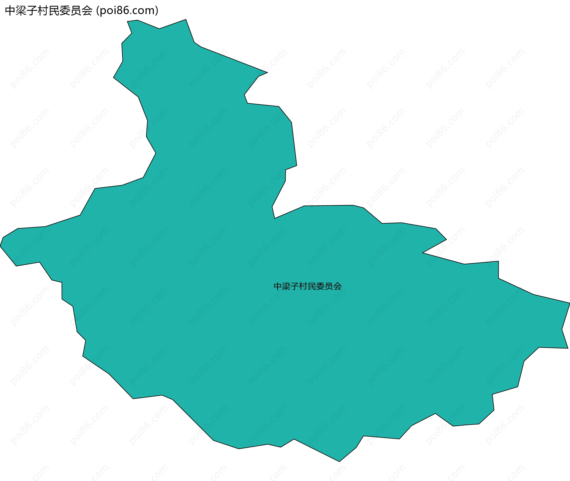 中梁子村民委员会边界地图