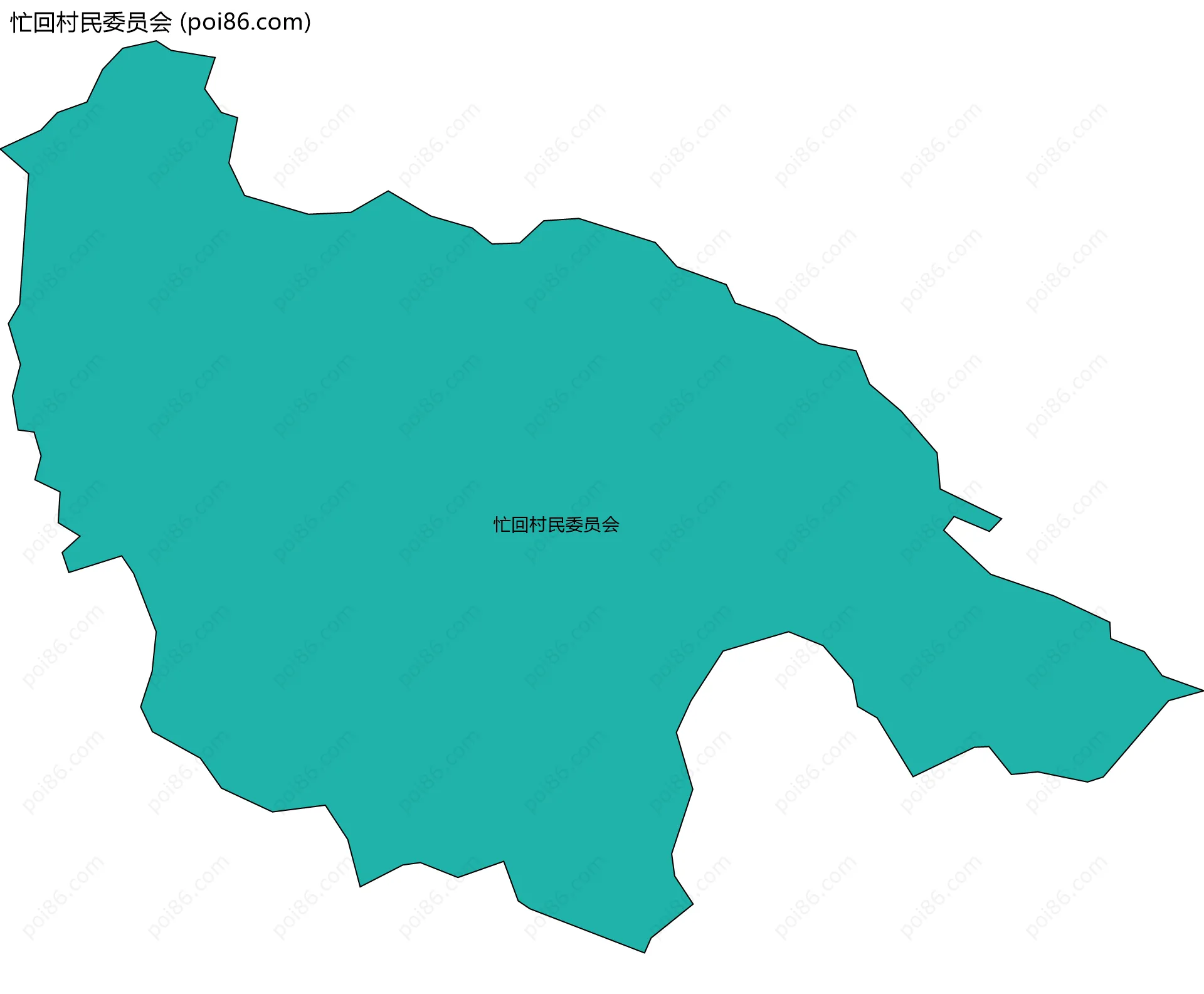 忙回村民委员会边界地图