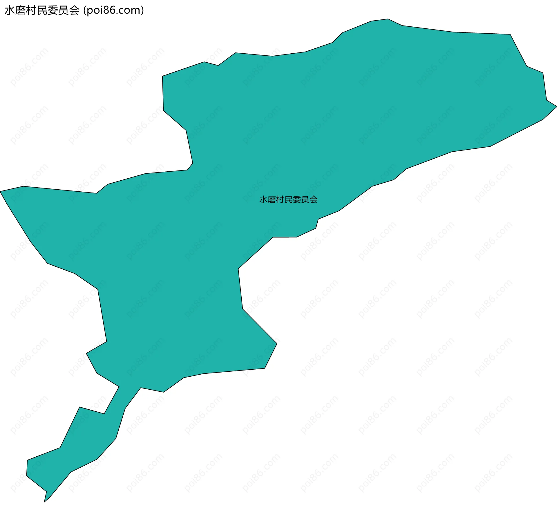水磨村民委员会边界地图