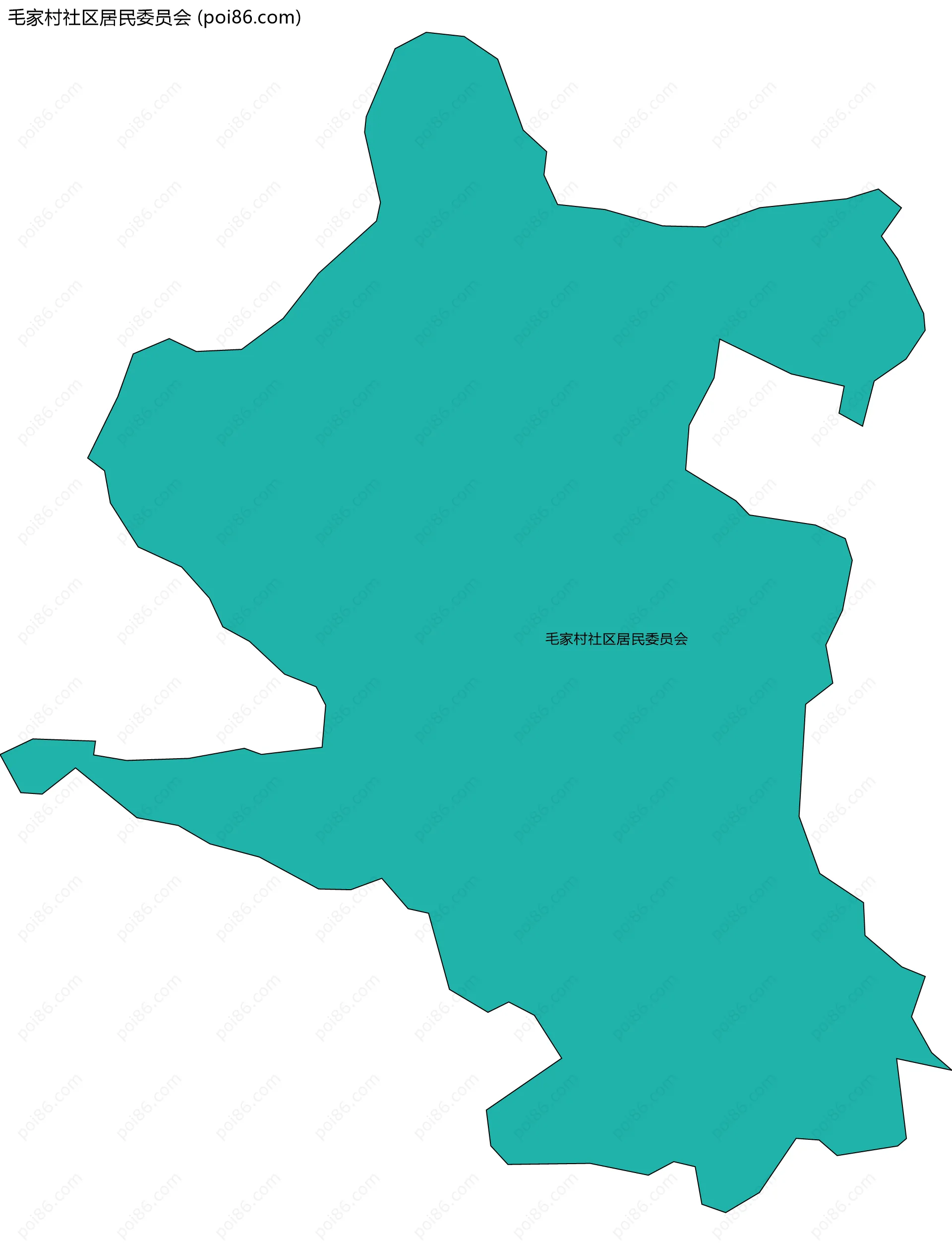 毛家村社区居民委员会边界地图