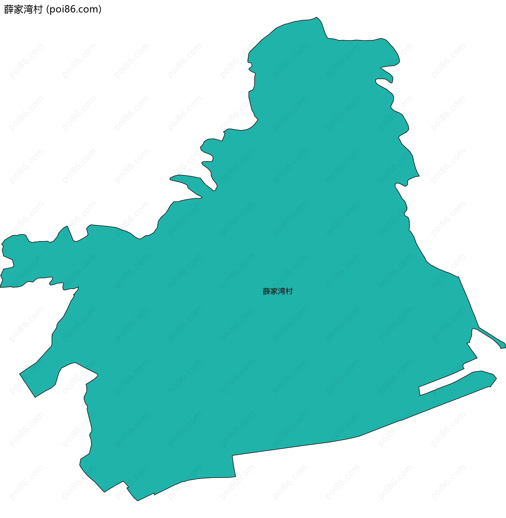 薛家湾村边界地图