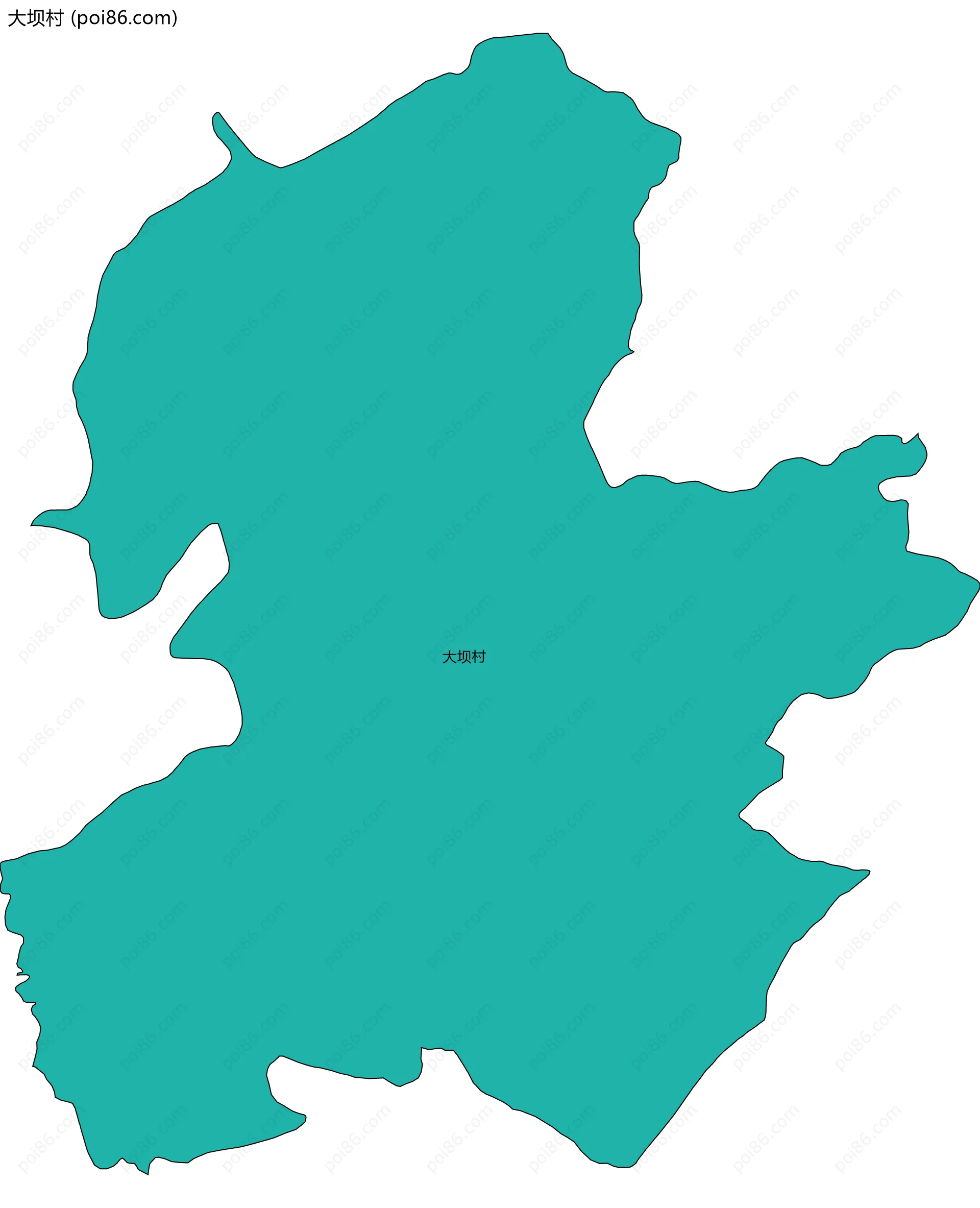 大坝村边界地图