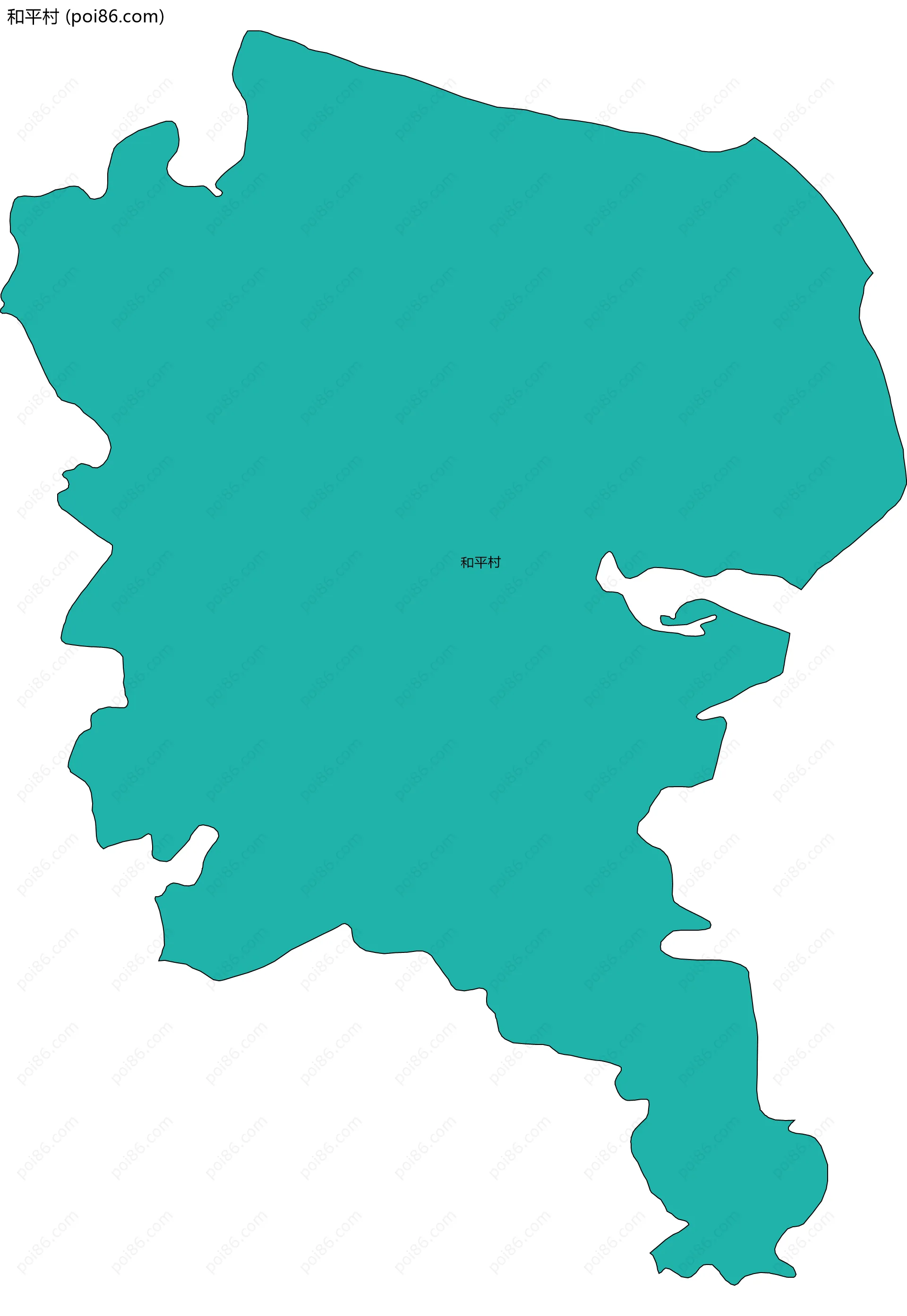 和平村边界地图