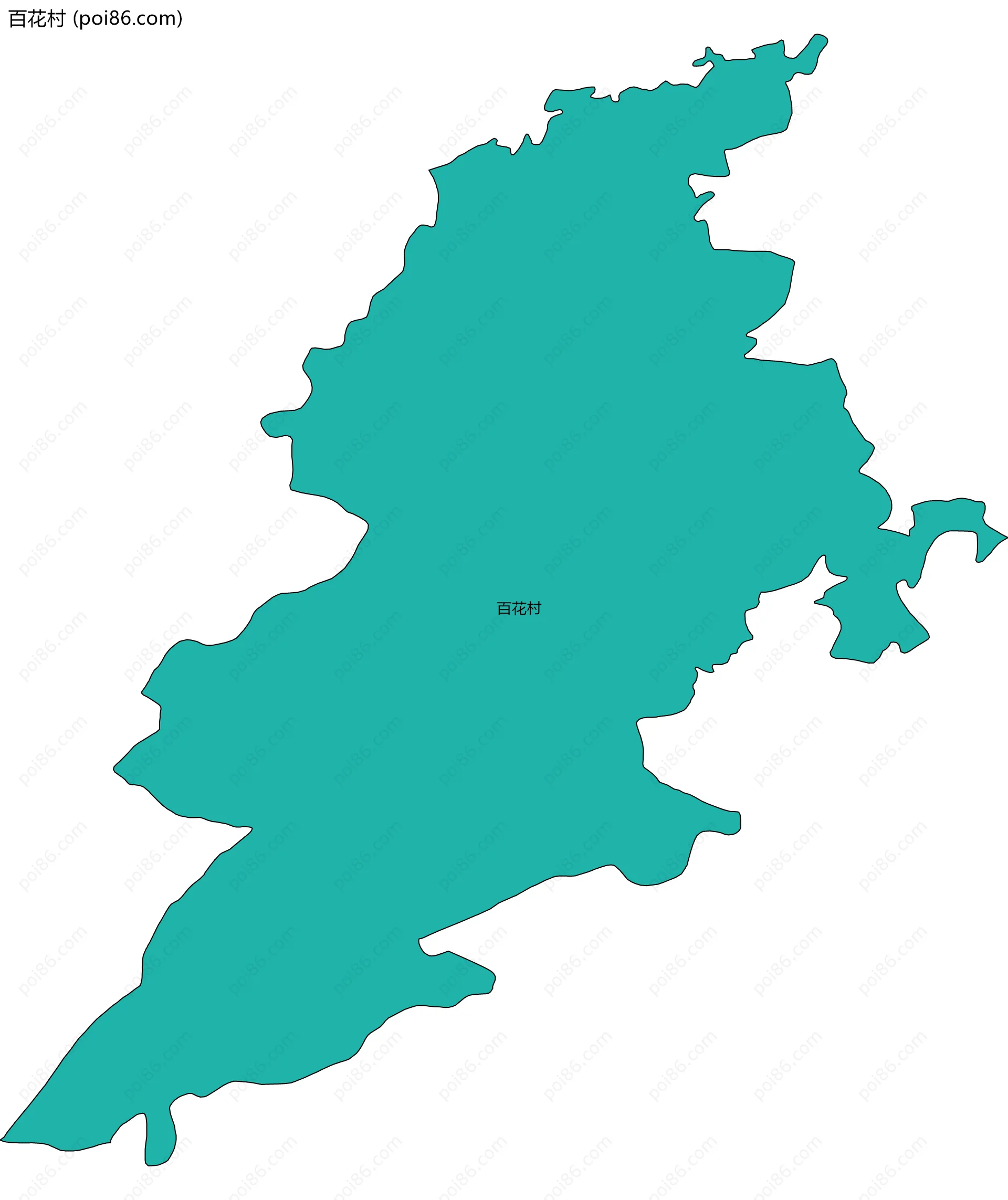 百花村边界地图