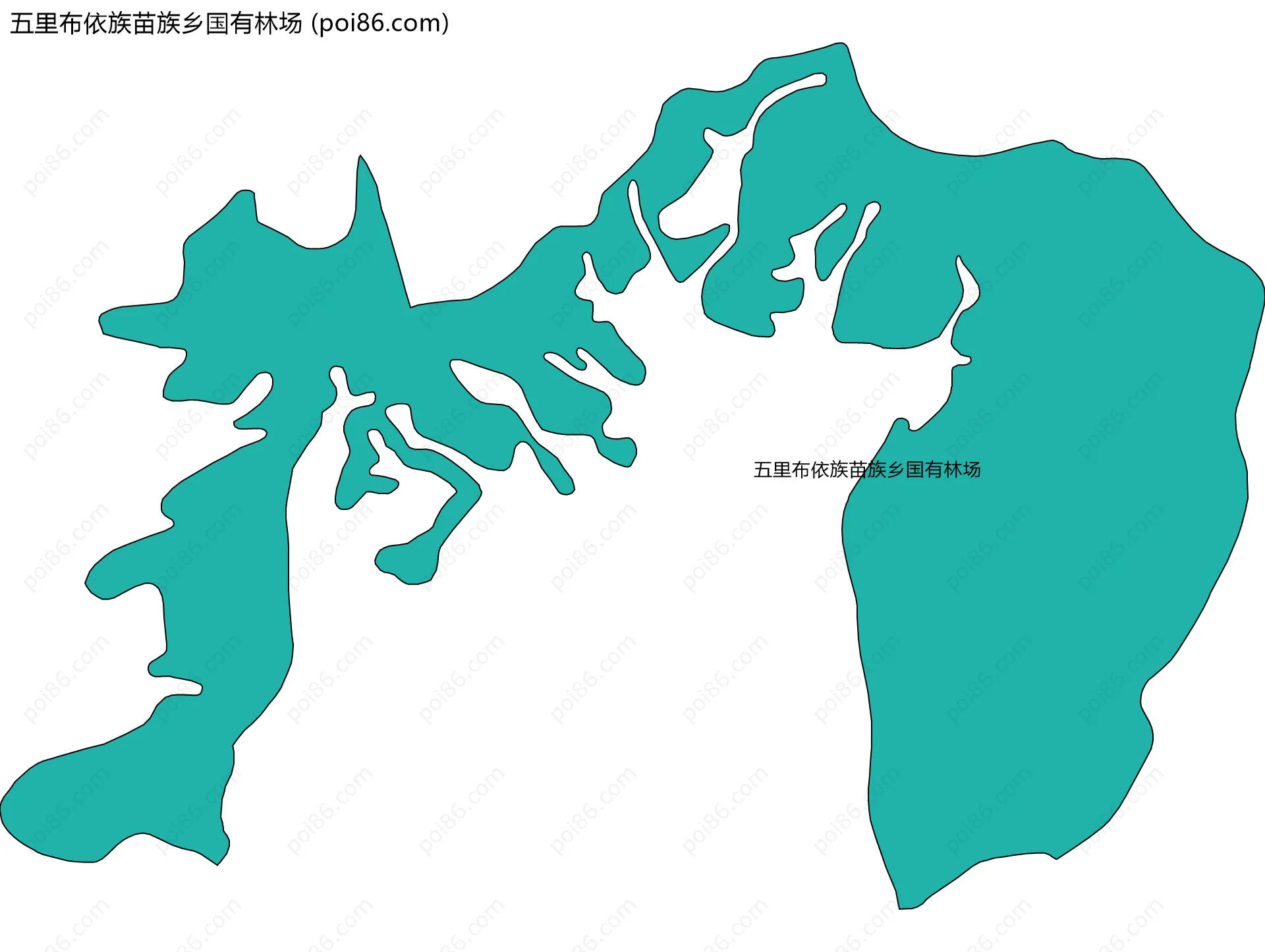 五里布依族苗族乡国有林场边界地图