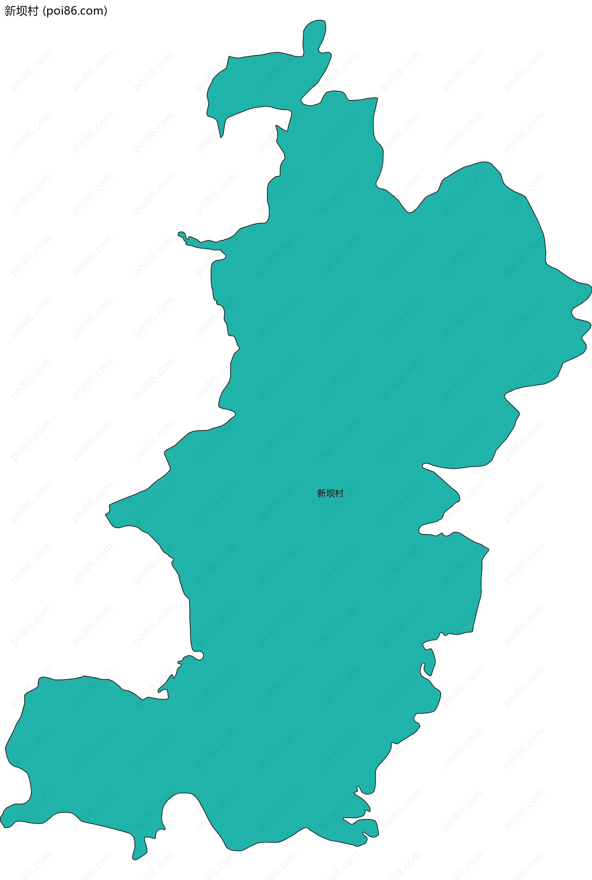 新坝村边界地图