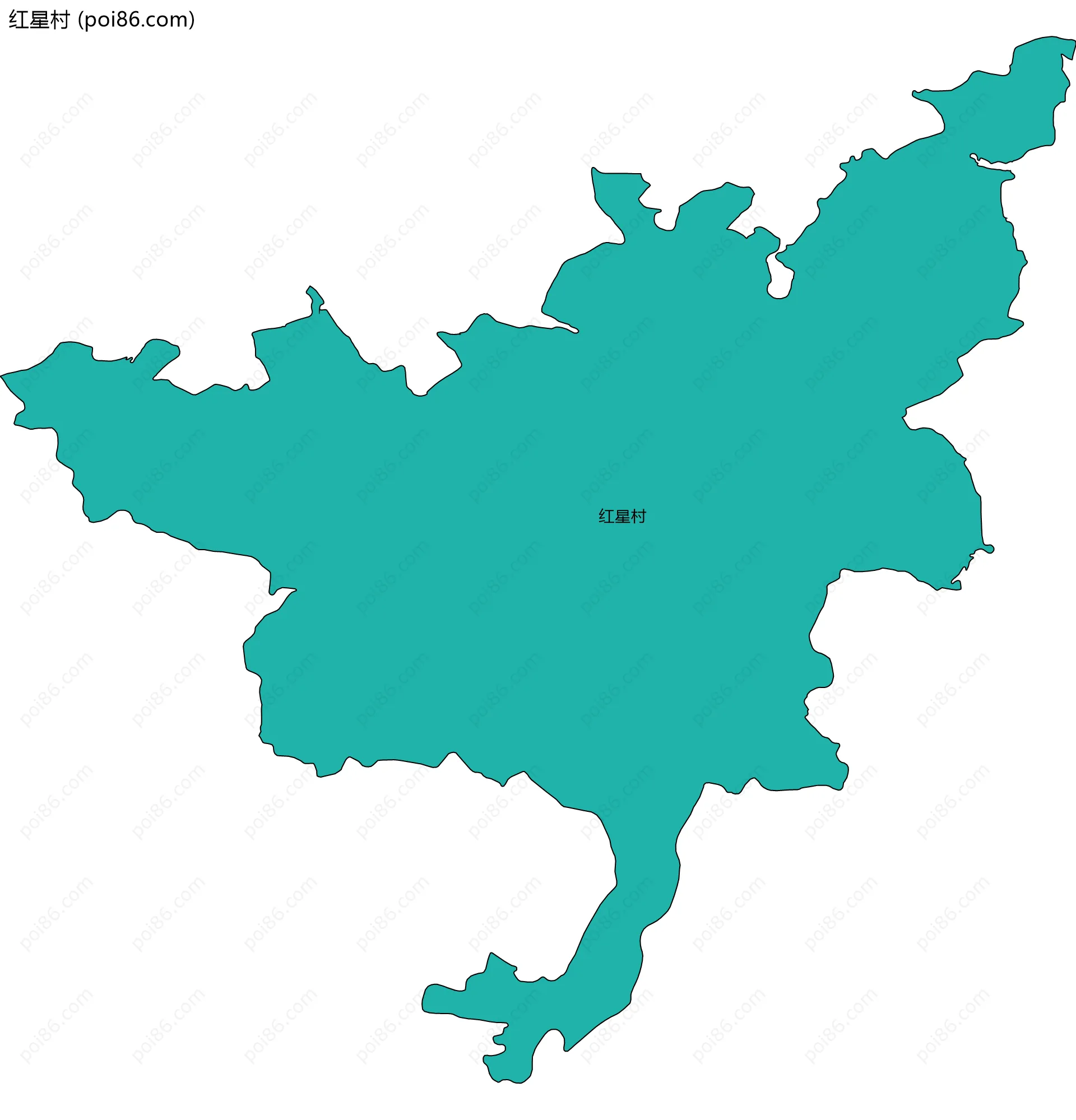 红星村边界地图