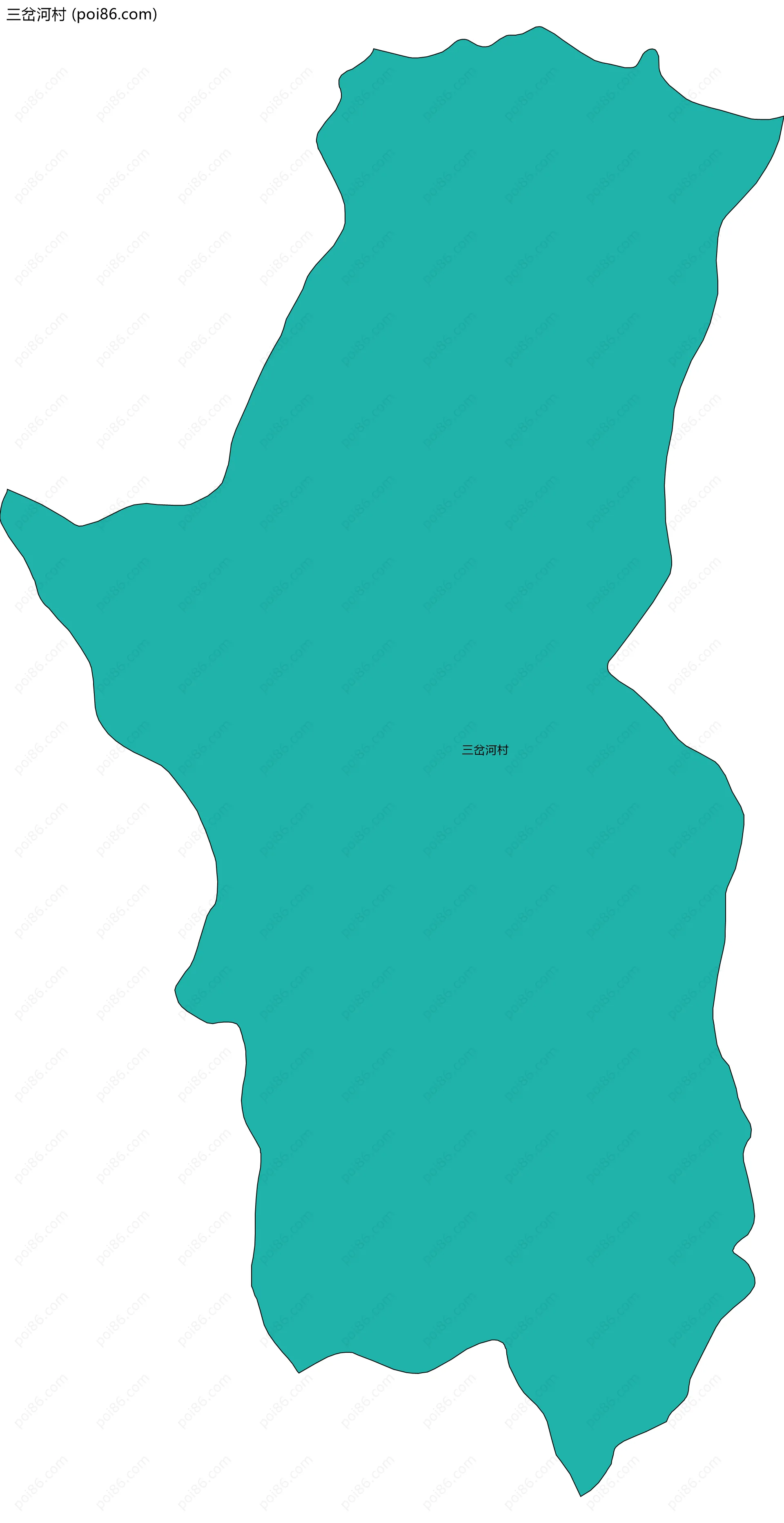 三岔河村边界地图