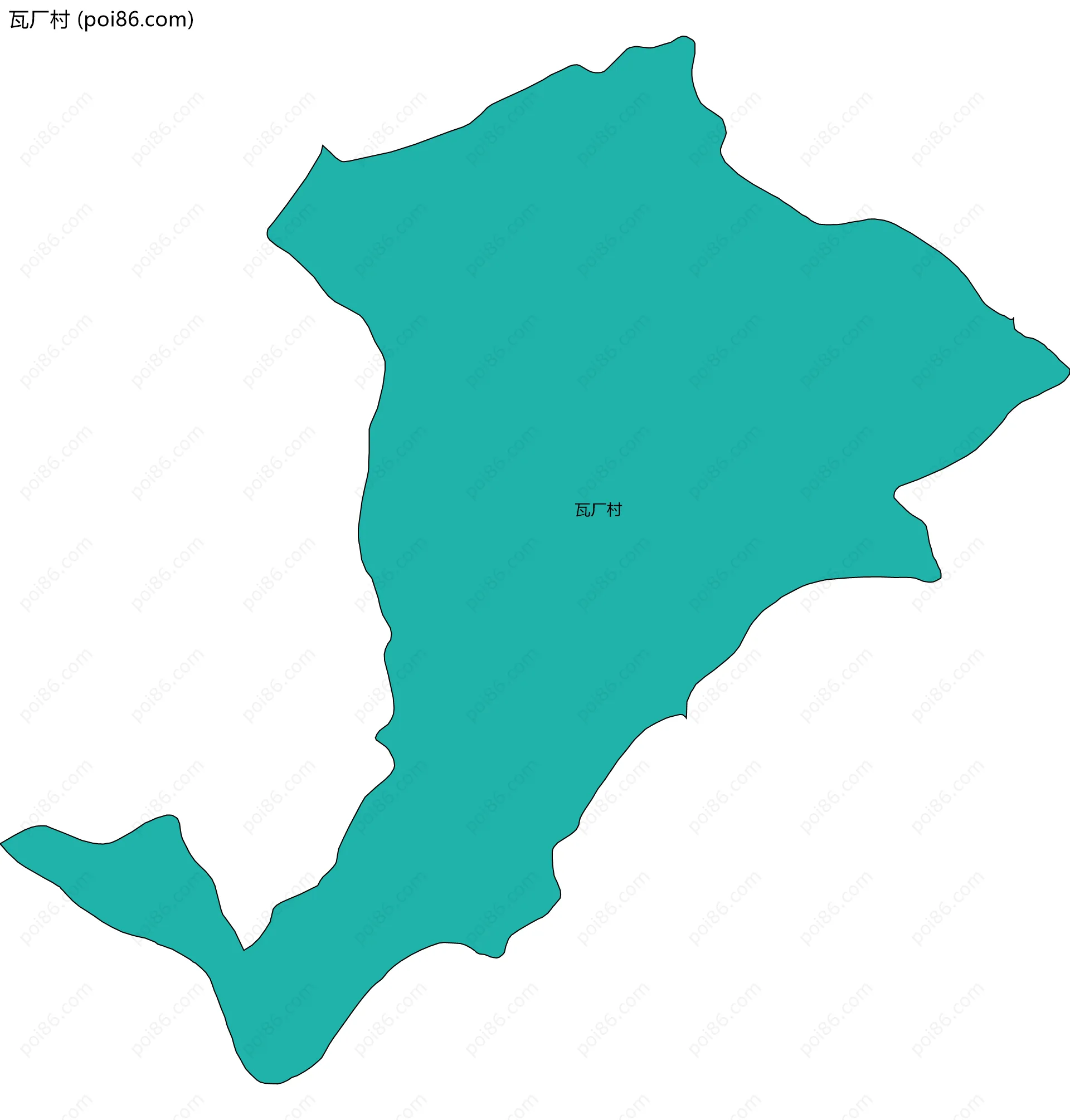 瓦厂村边界地图