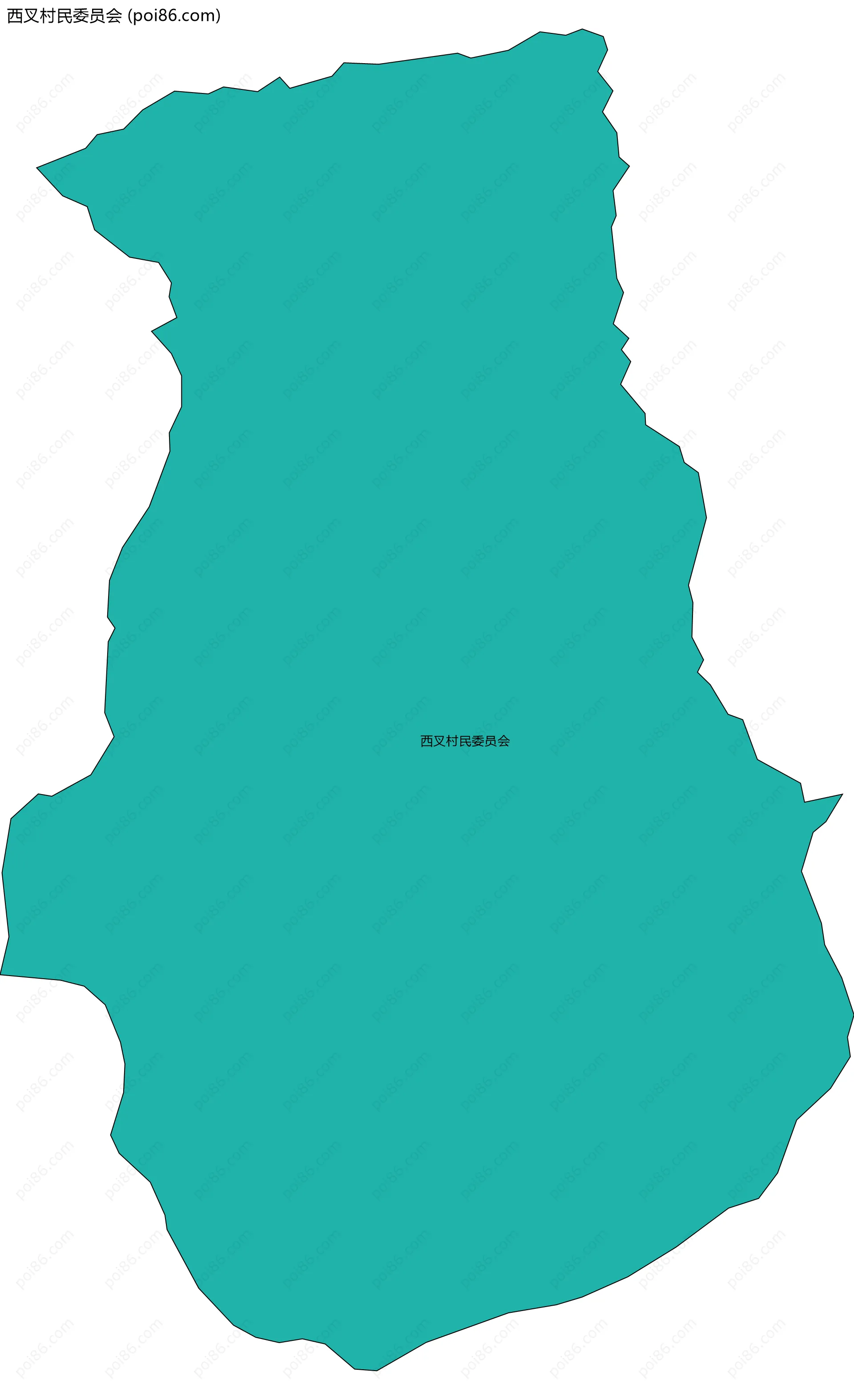 西叉村民委员会边界地图