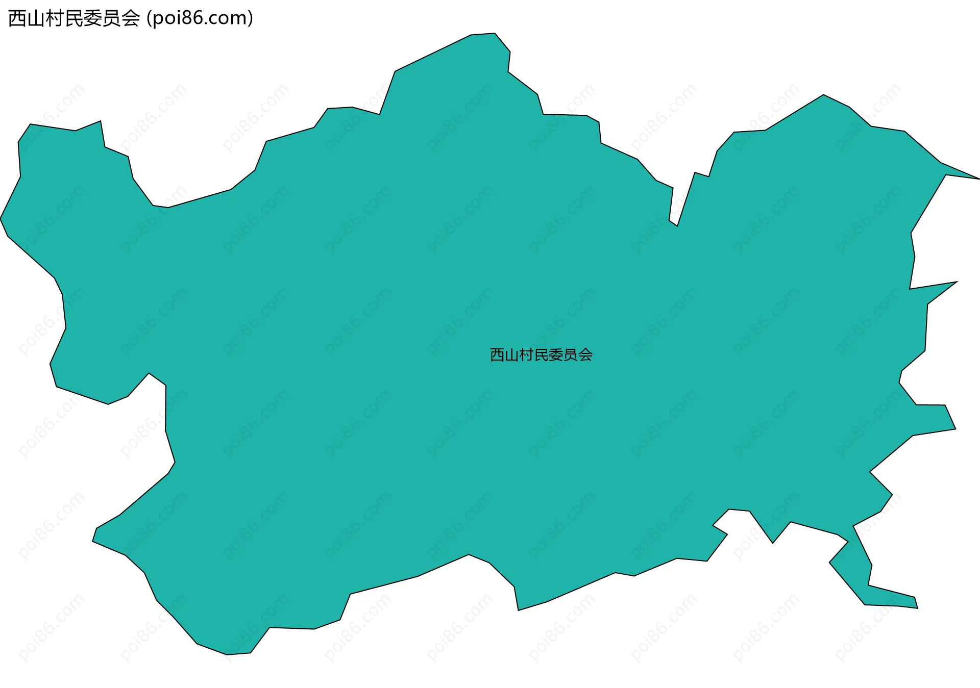 西山村民委员会边界地图