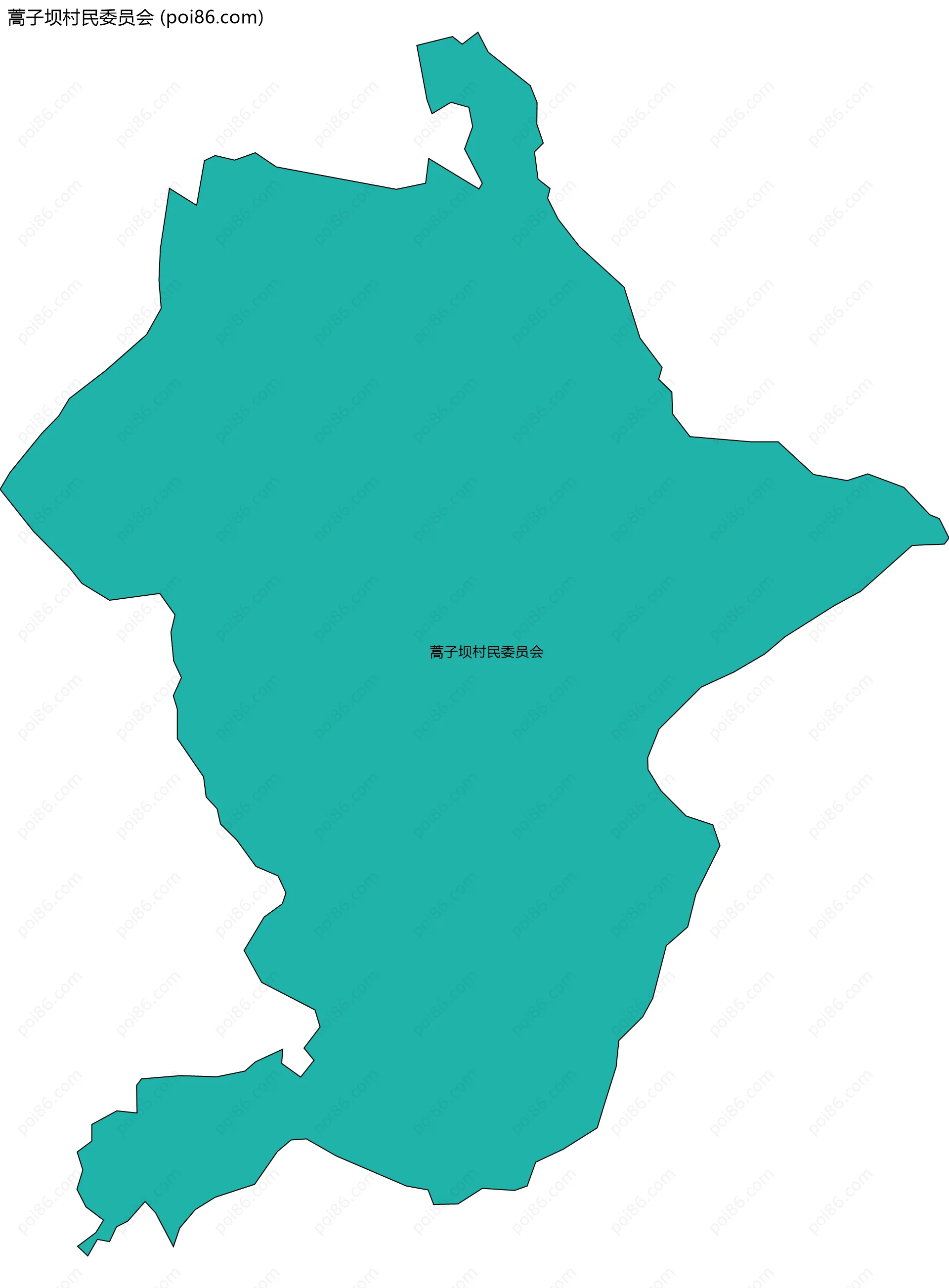 蒿子坝村民委员会边界地图