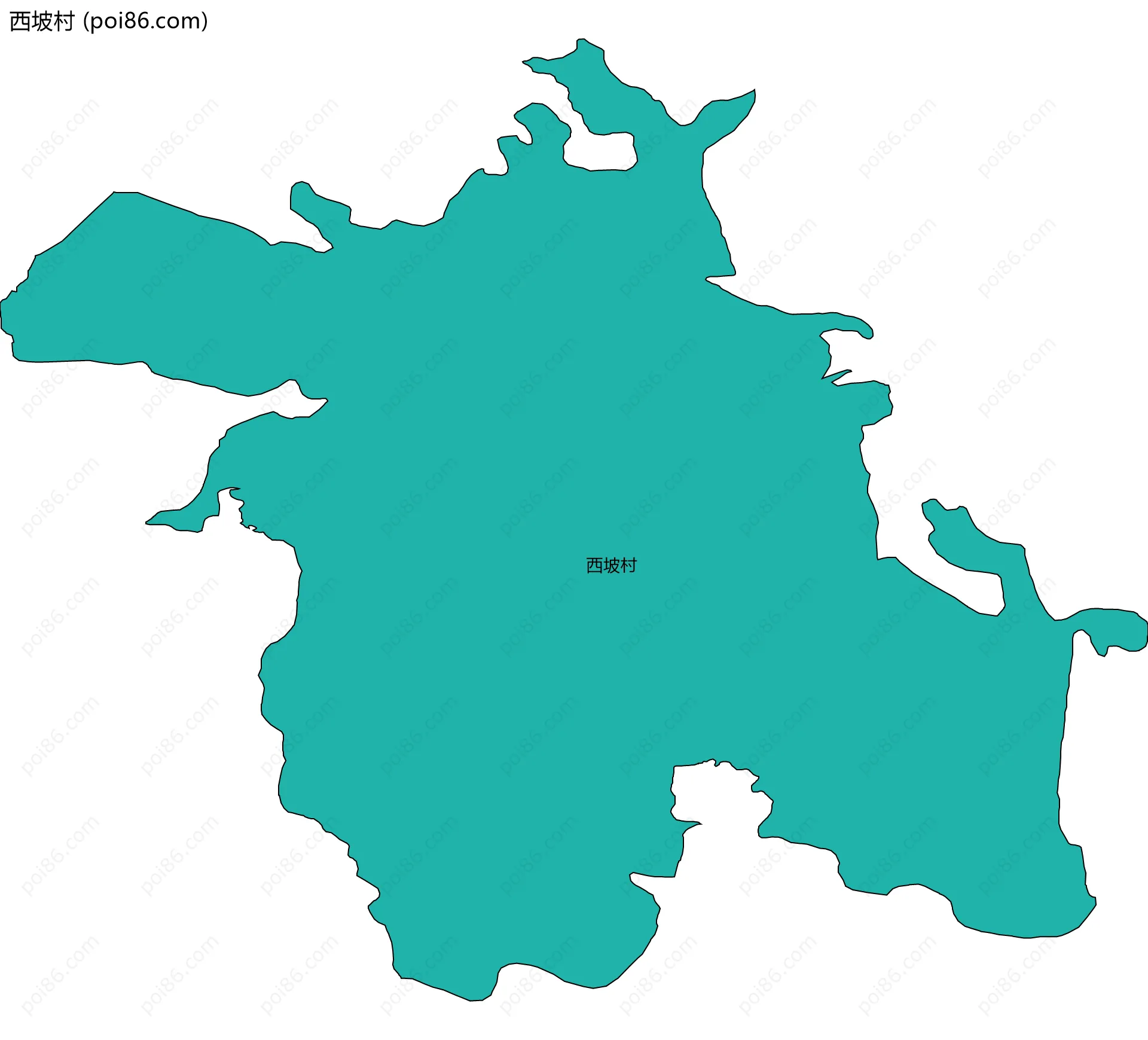 西坡村边界地图