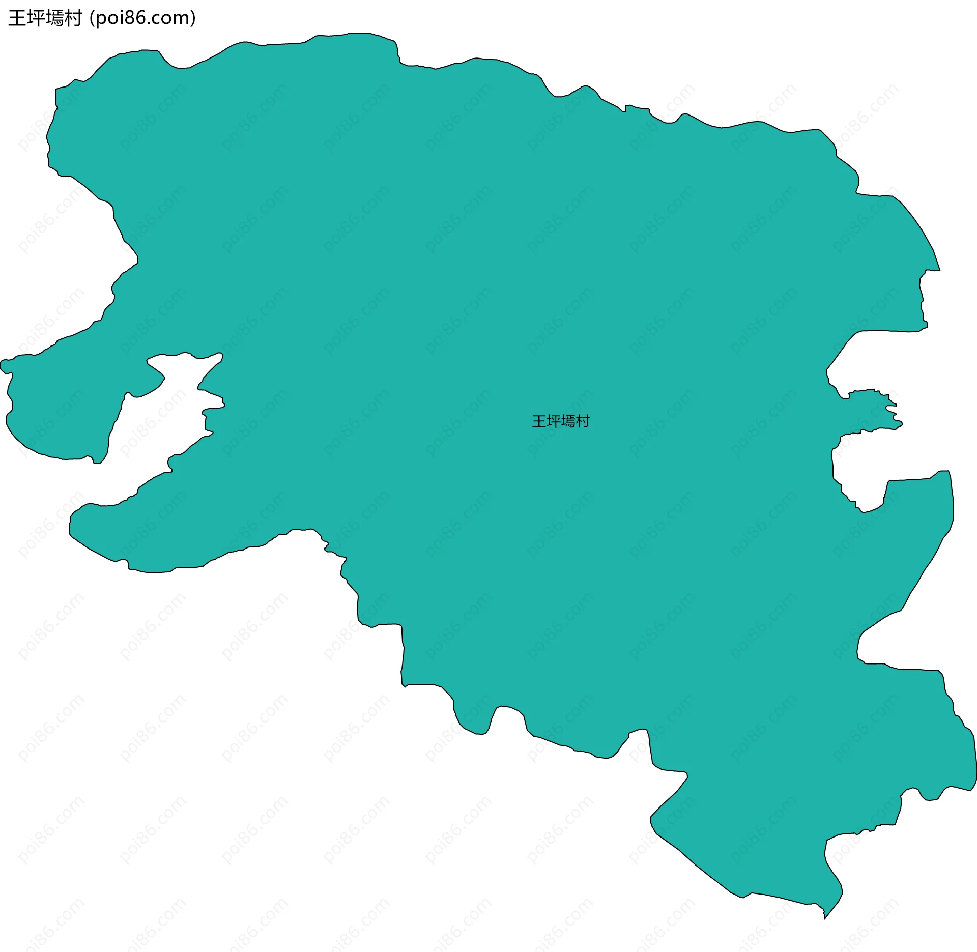 王坪墕村边界地图