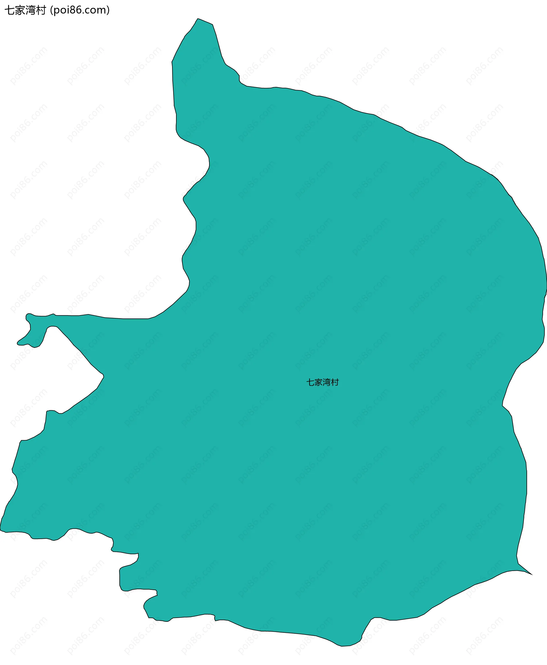 七家湾村边界地图