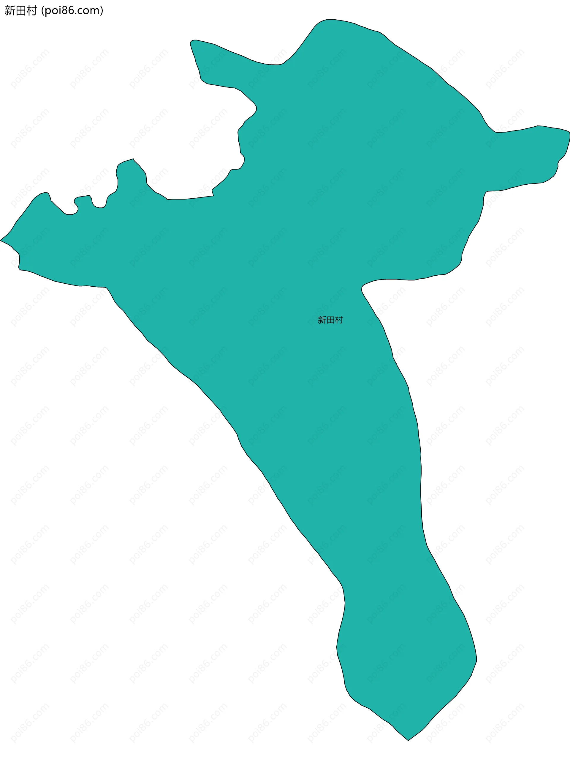 新田村边界地图