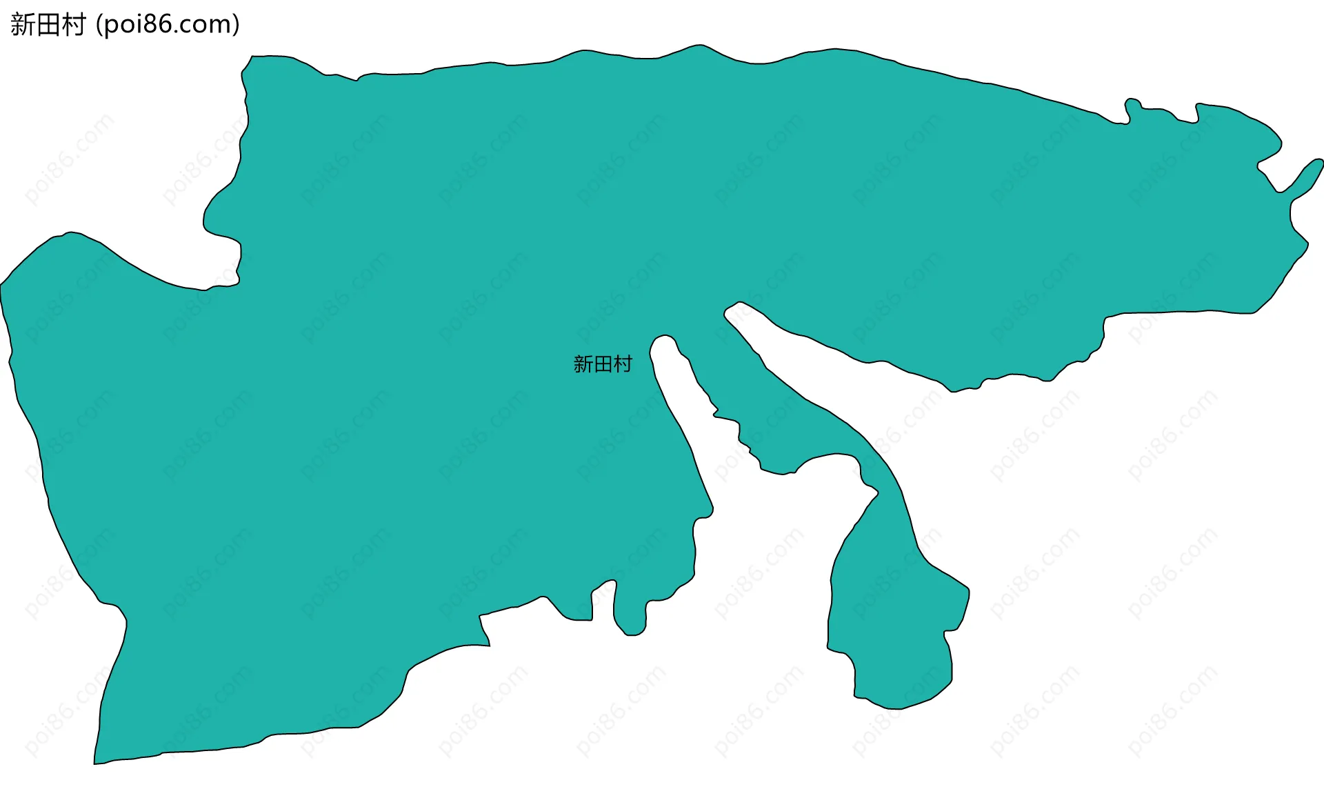 新田村边界地图