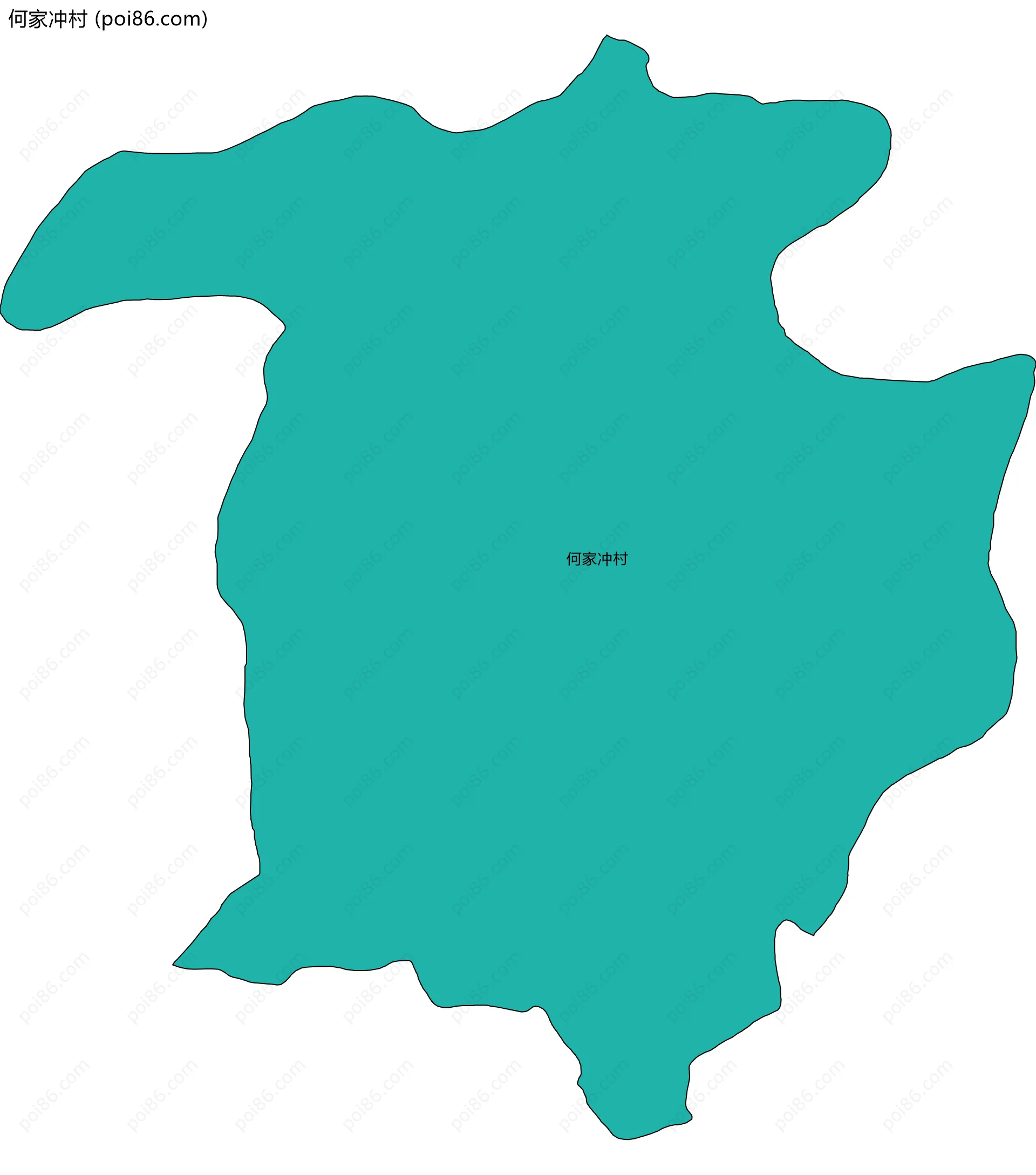 何家冲村边界地图