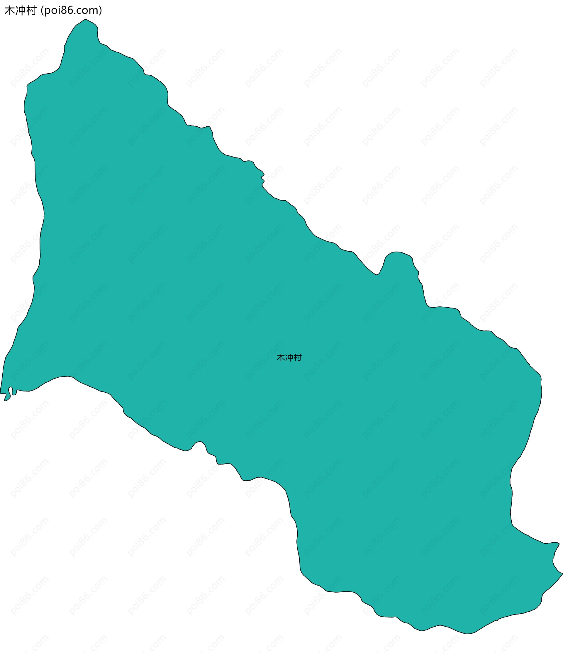 木冲村边界地图