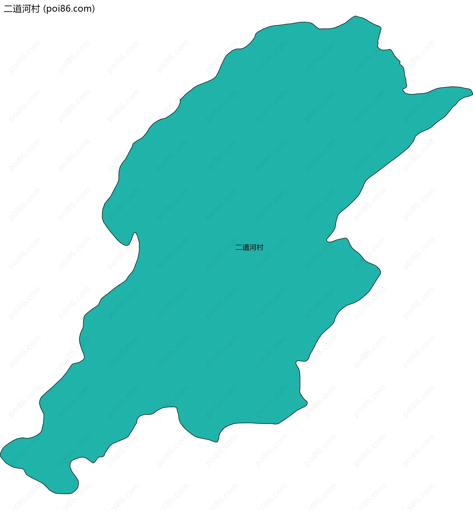 二道河村边界地图