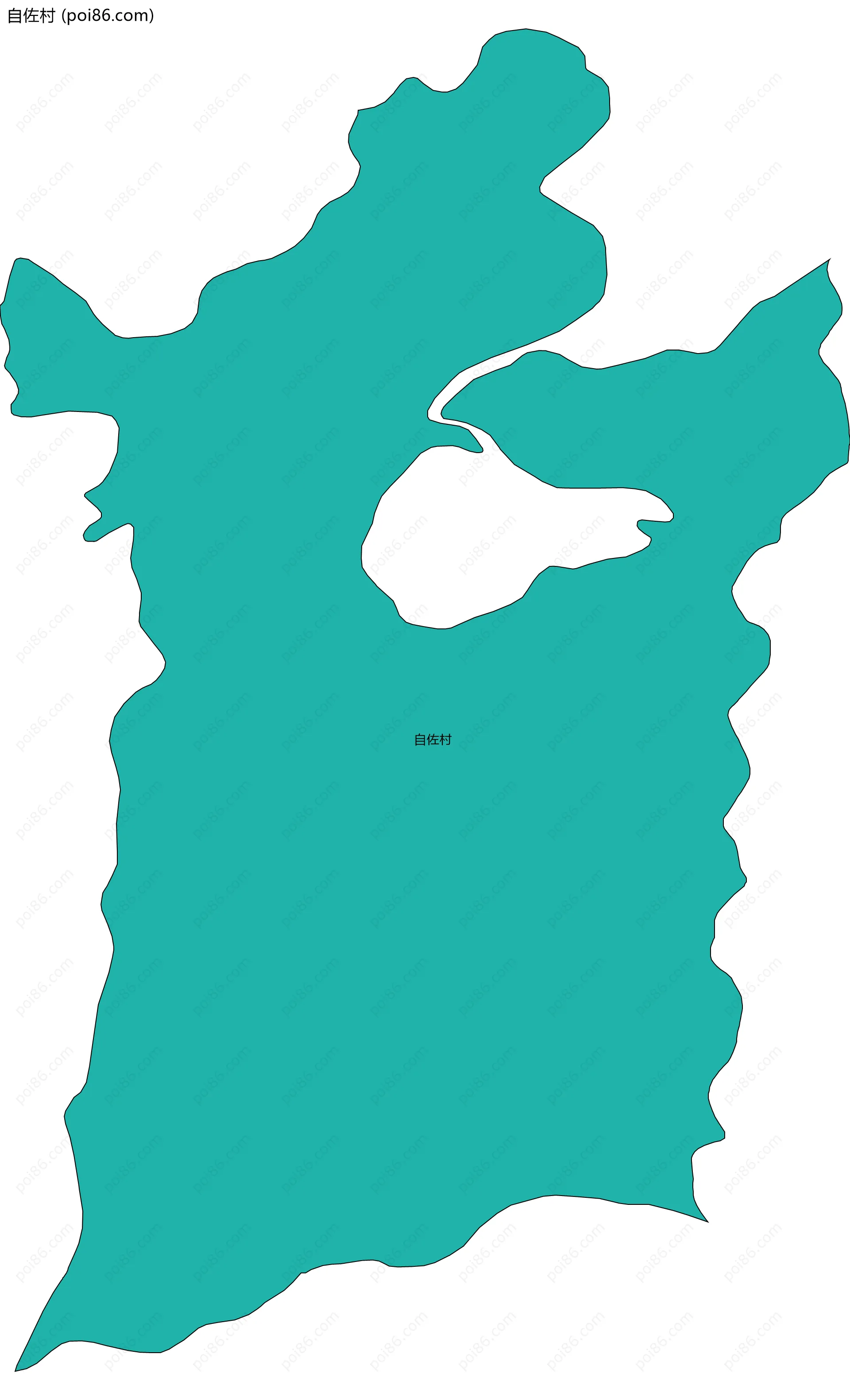 自佐村边界地图