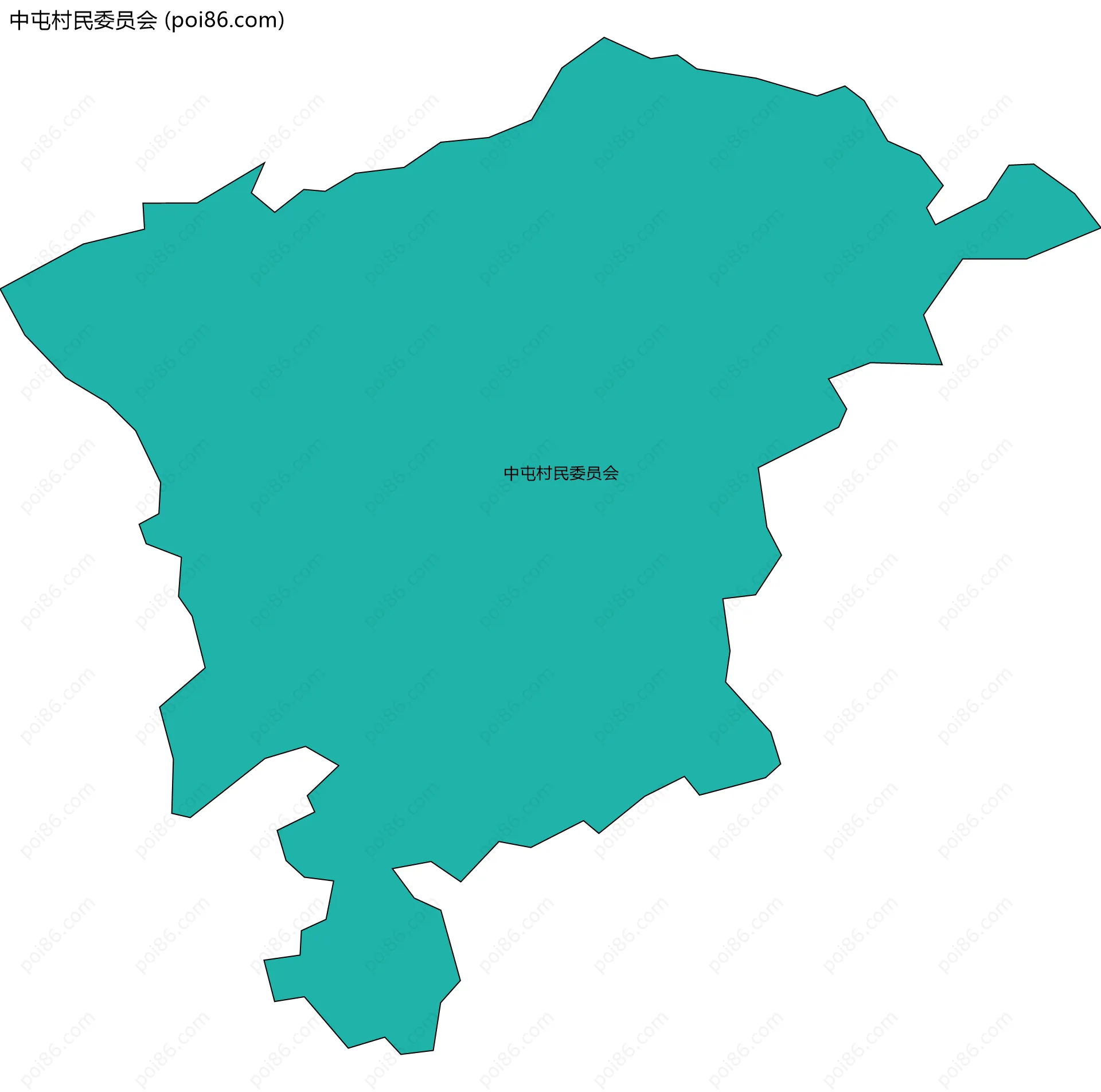 中屯村民委员会边界地图