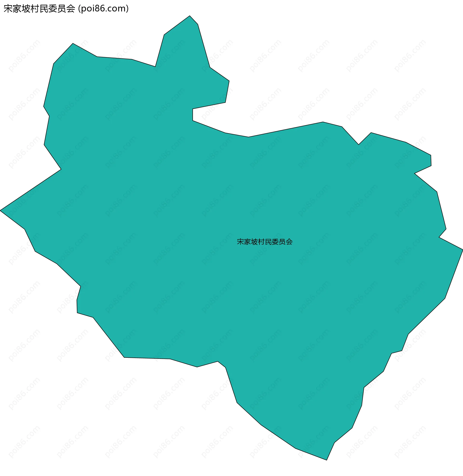 宋家坡村民委员会边界地图