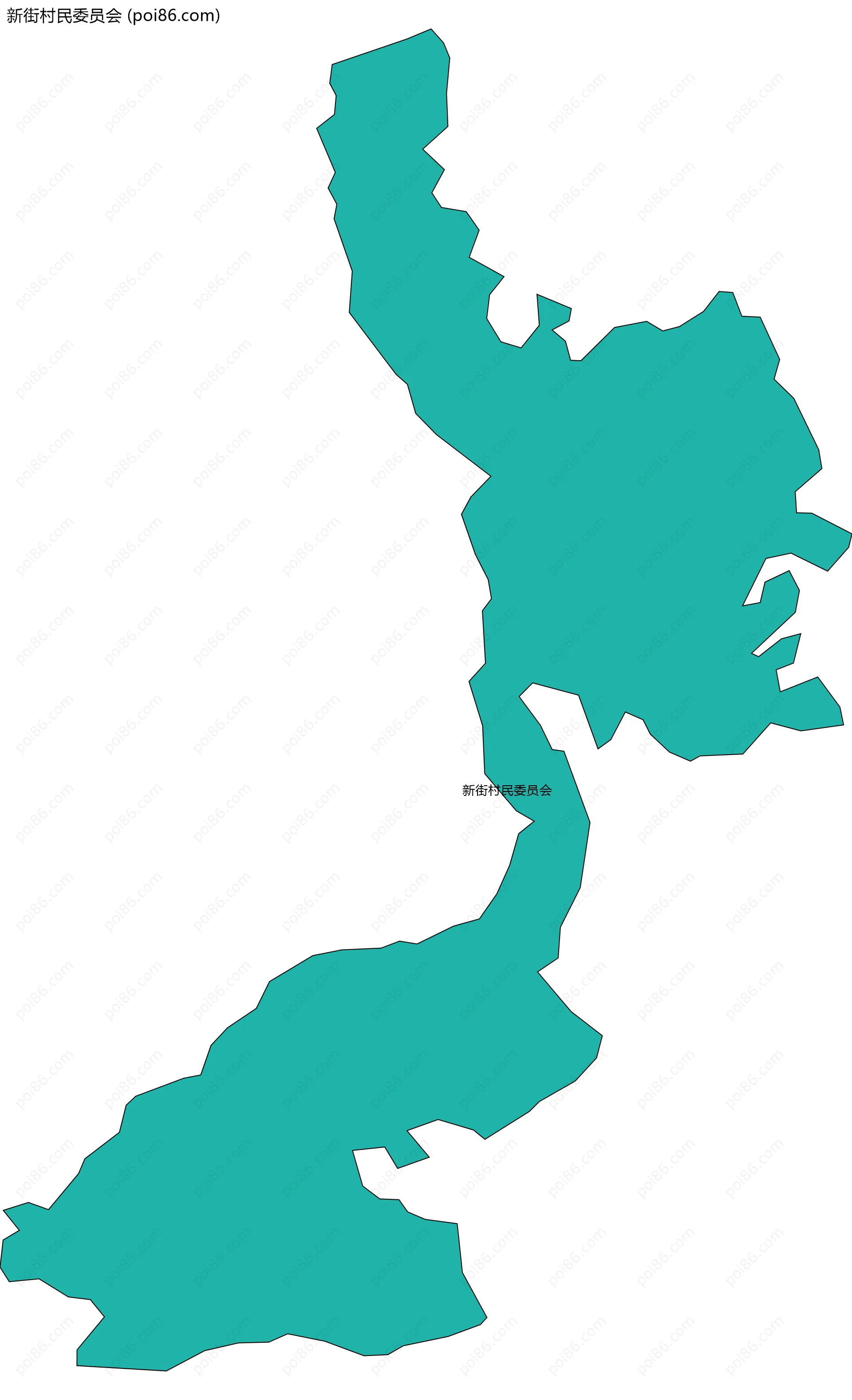 新街村民委员会边界地图