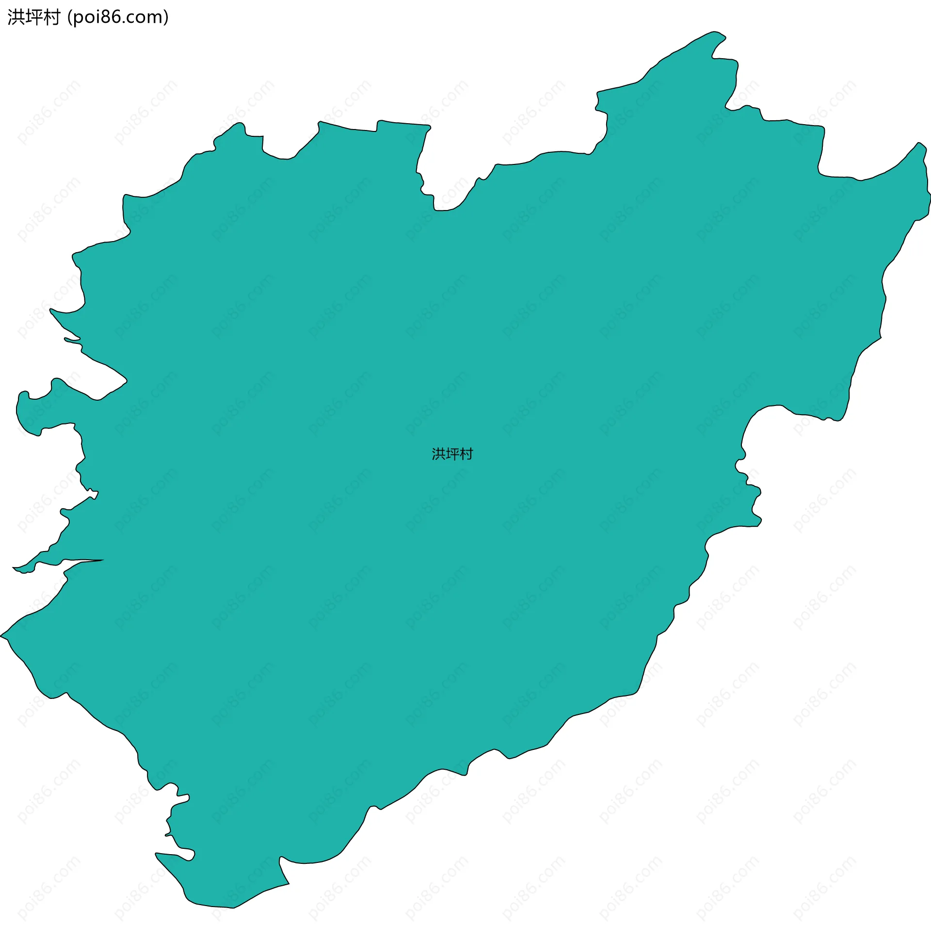 洪坪村边界地图