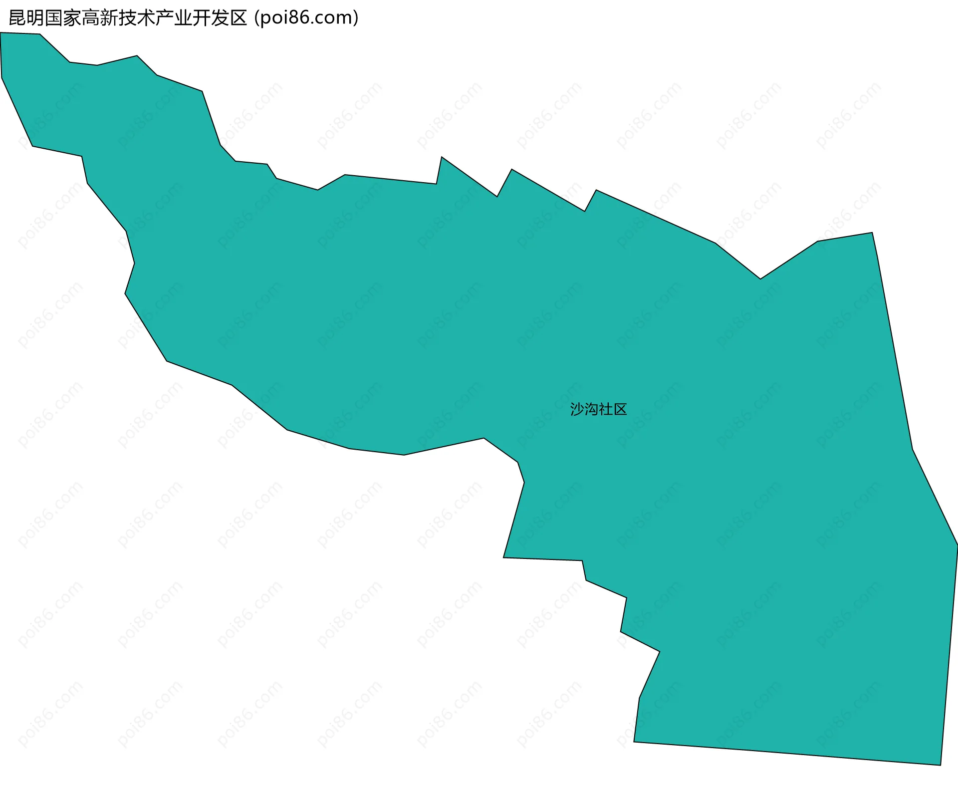 昆明国家高新技术产业开发区边界地图(五级行政区划)