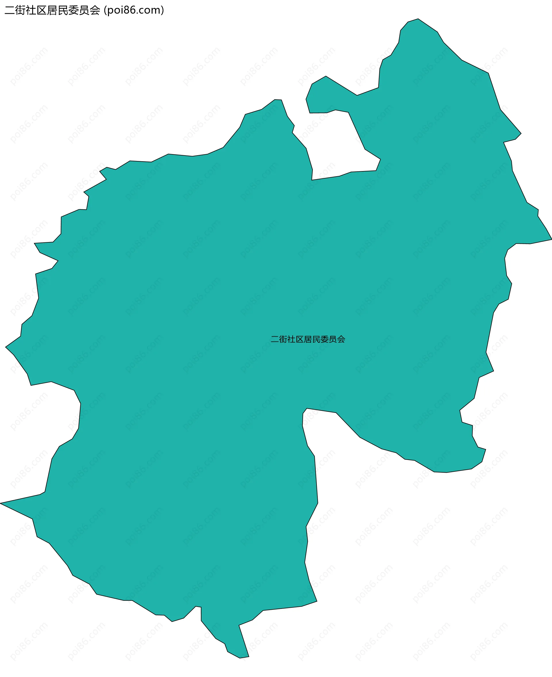 二街社区居民委员会边界地图