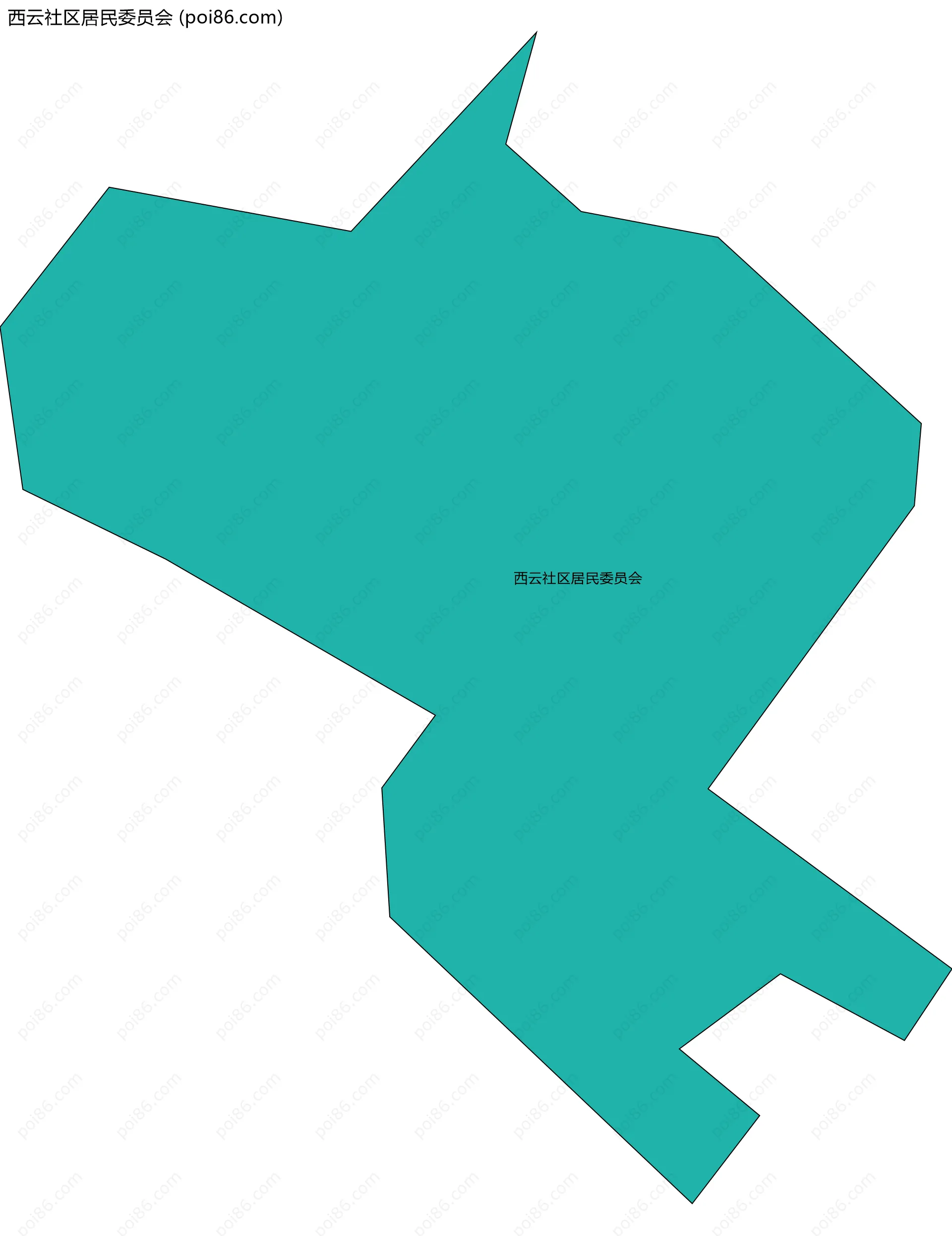 西云社区居民委员会边界地图