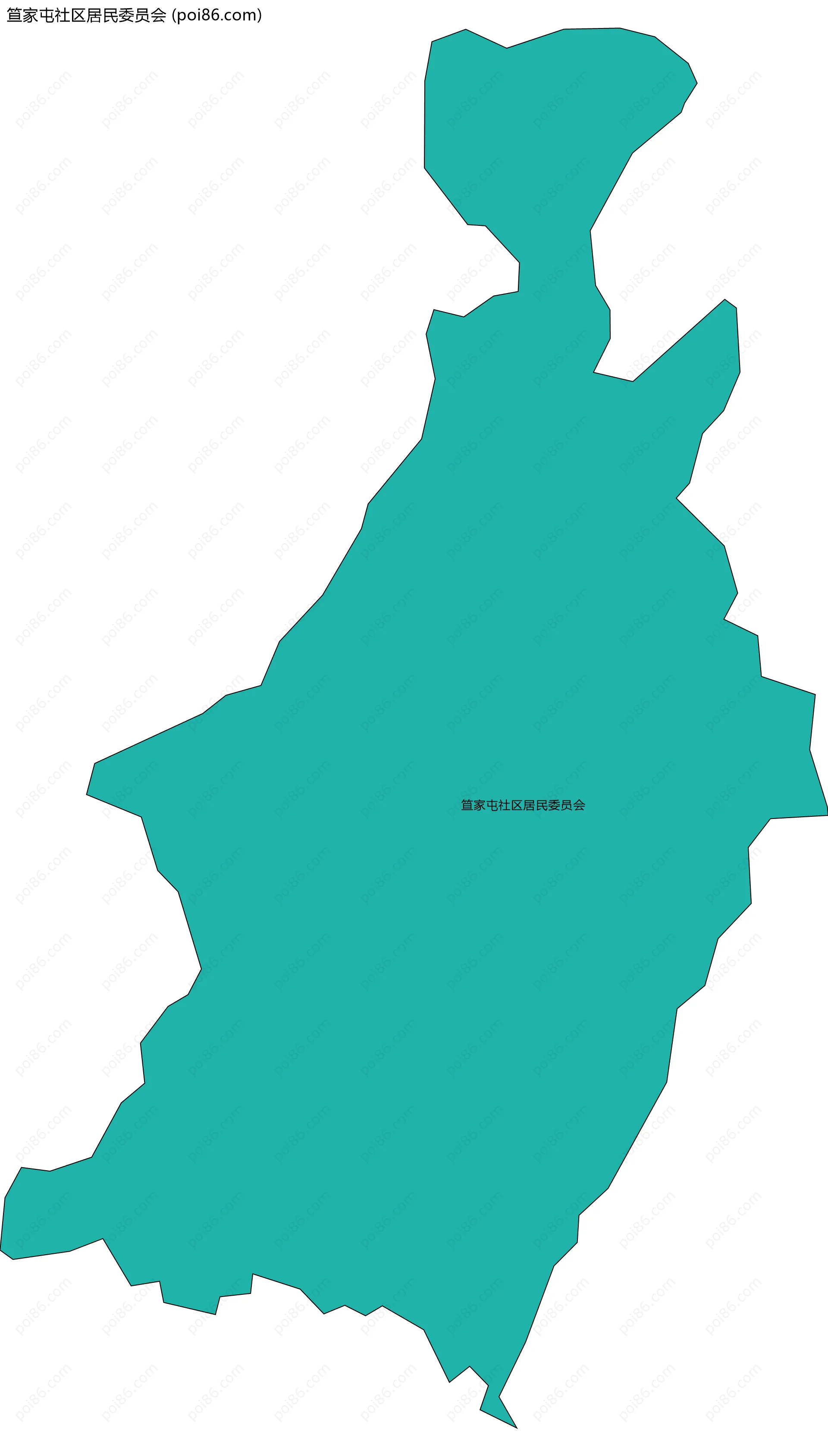 笪家屯社区居民委员会边界地图