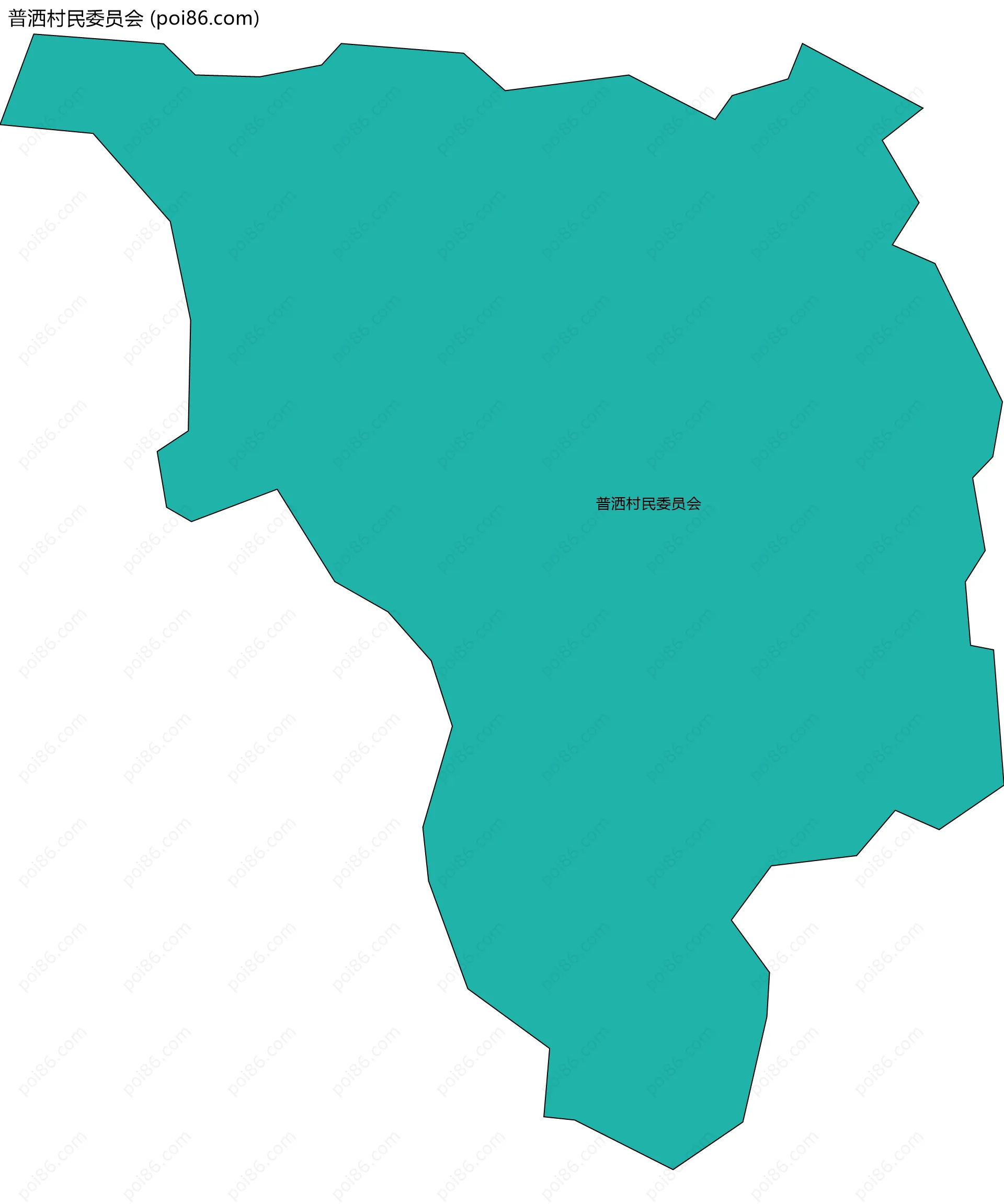 普洒村民委员会边界地图