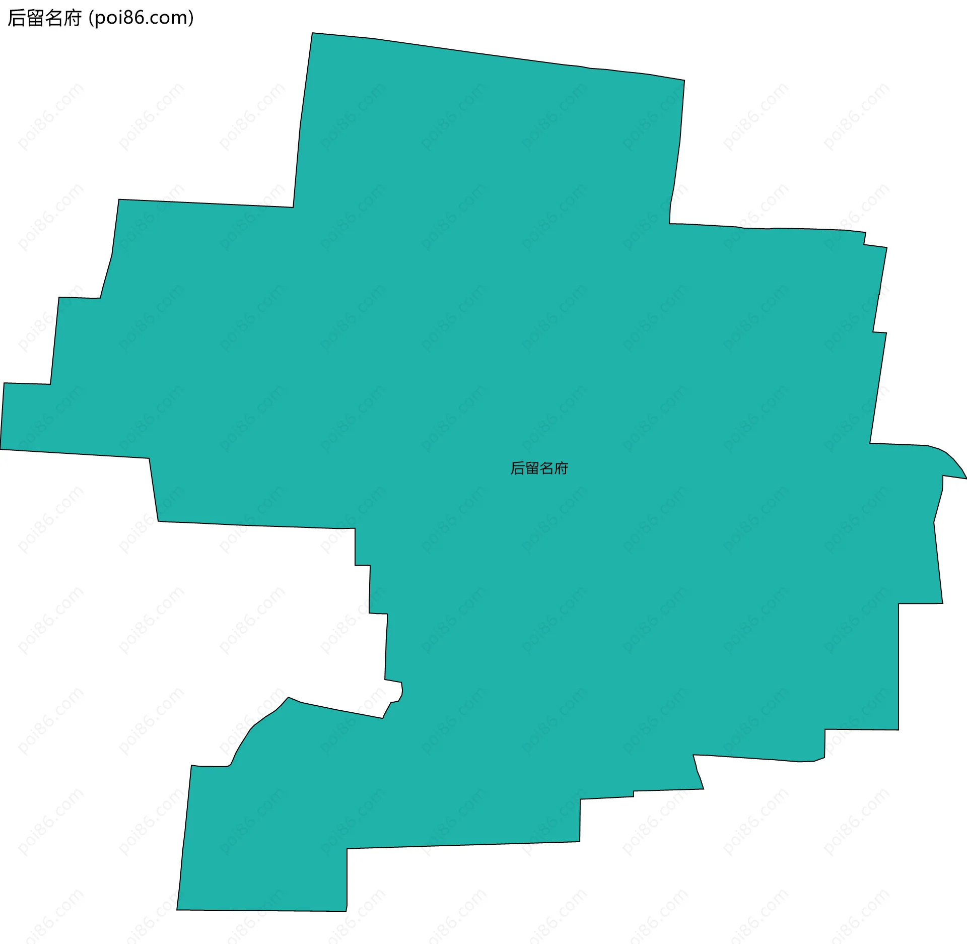 后留名府边界地图