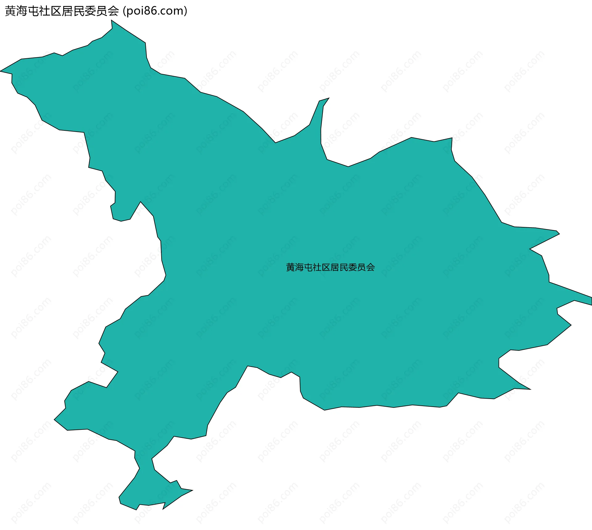 黄海屯社区居民委员会边界地图