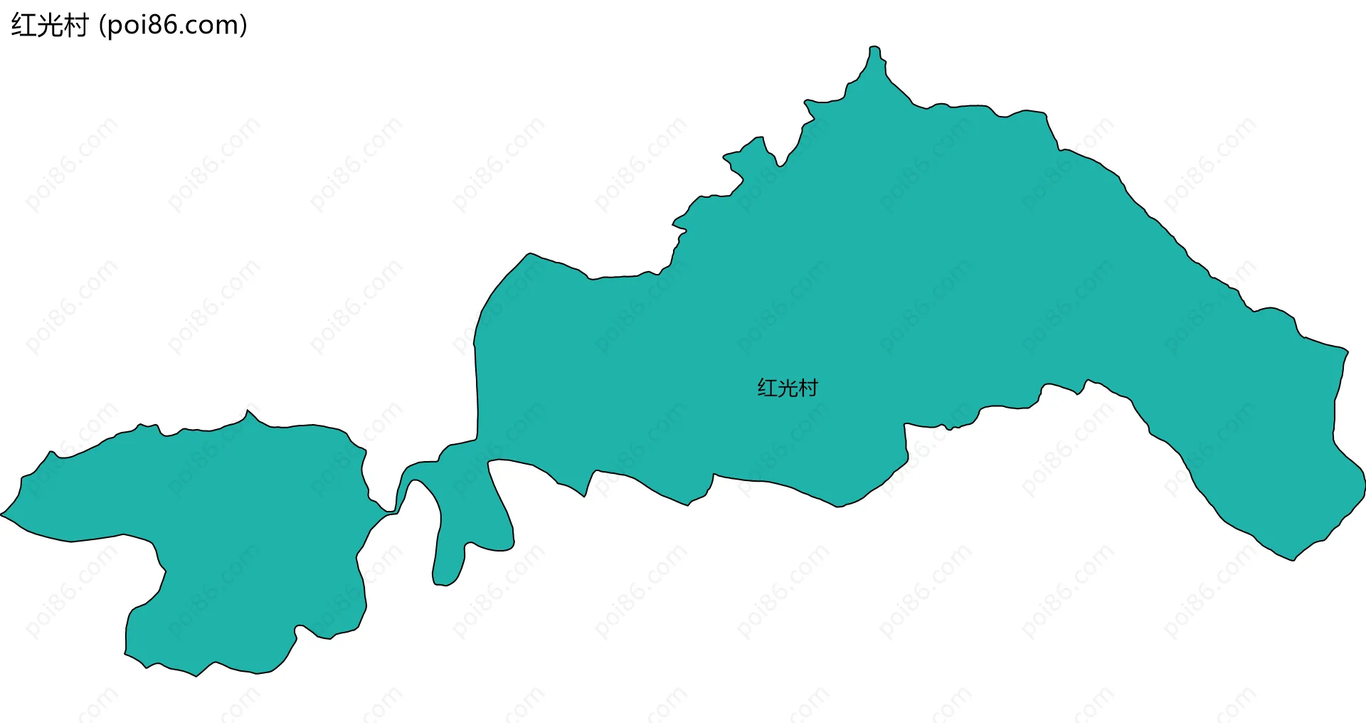 红光村边界地图