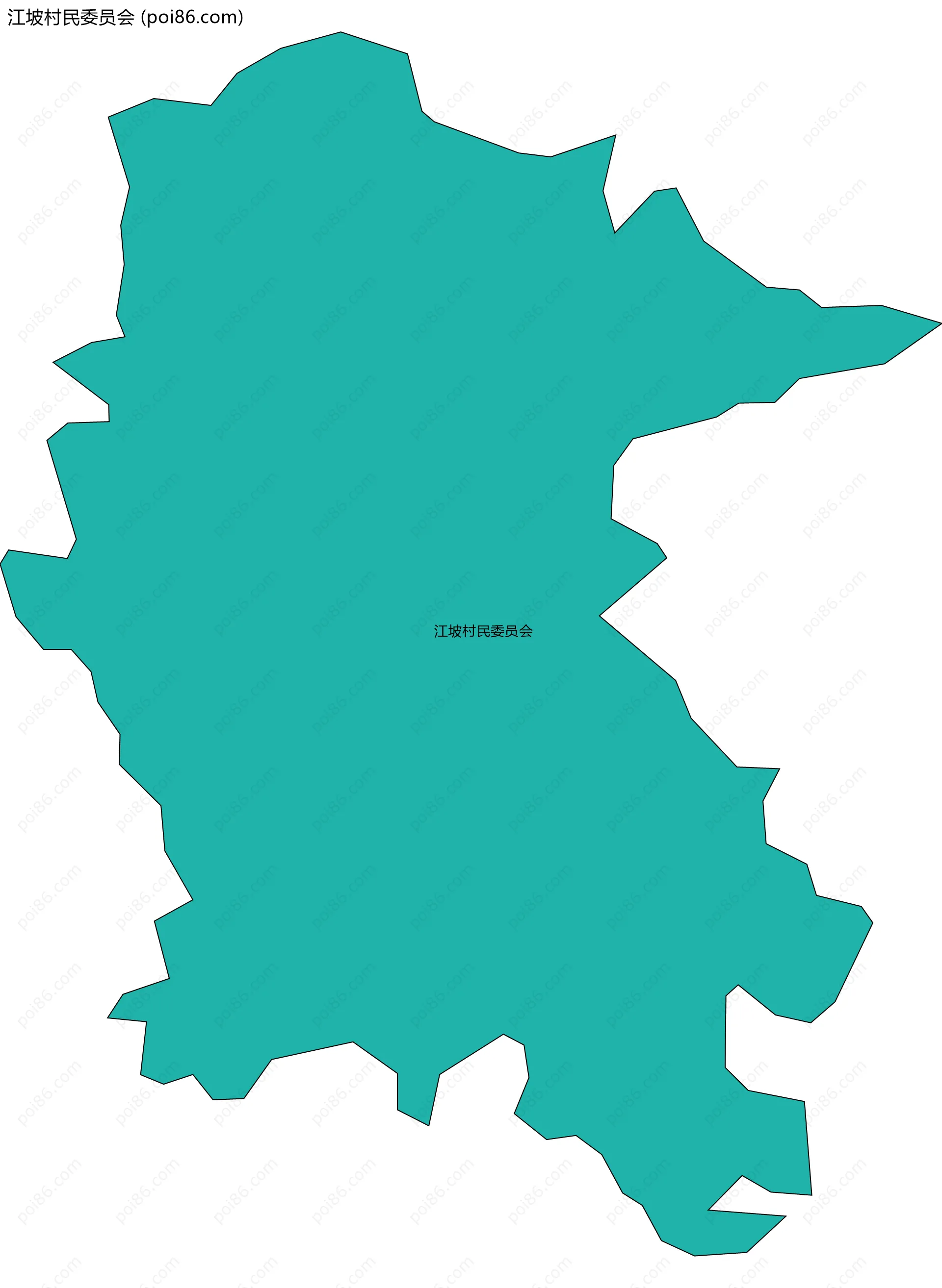 江坡村民委员会边界地图