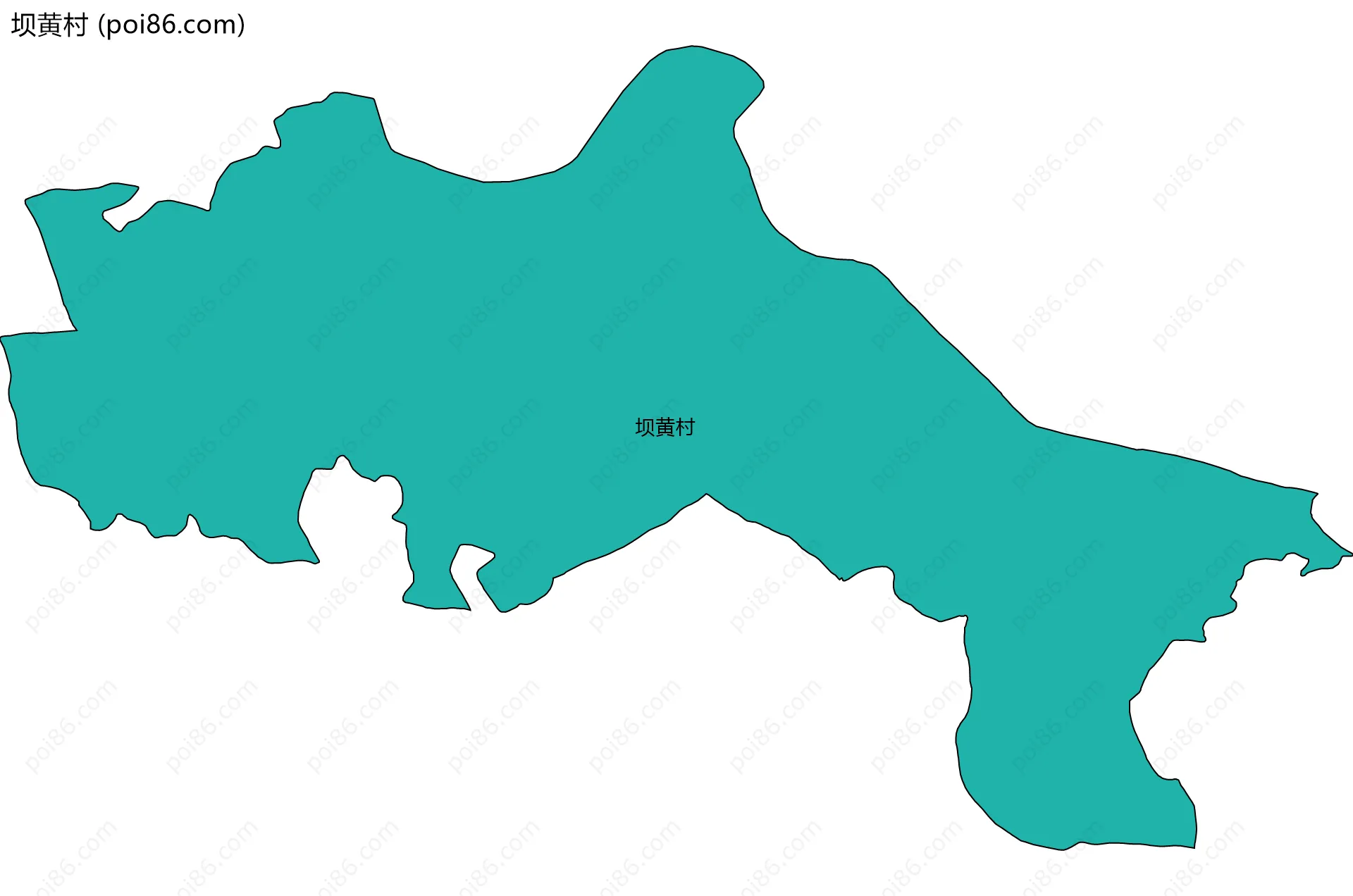 坝黄村边界地图
