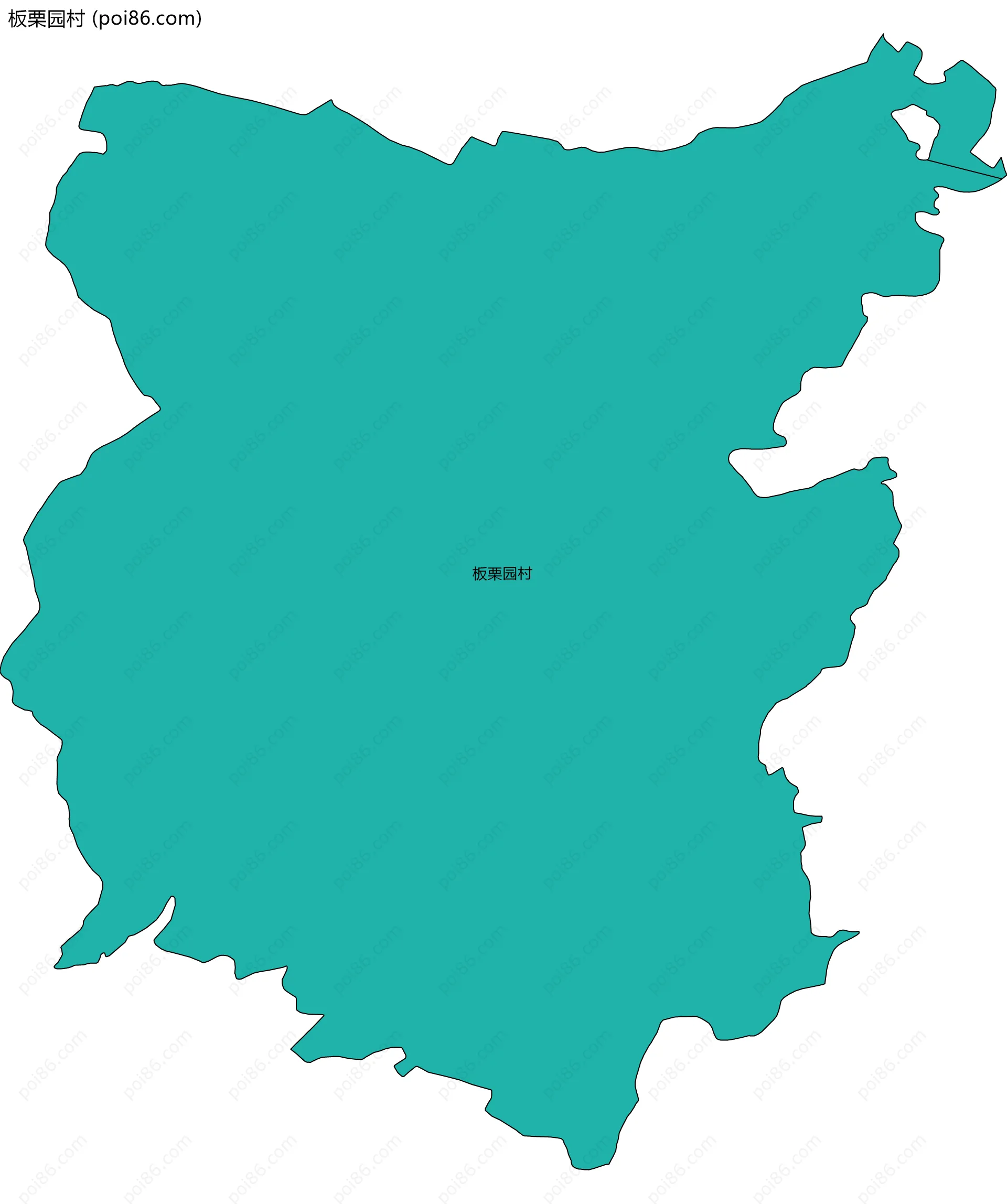 板栗园村边界地图