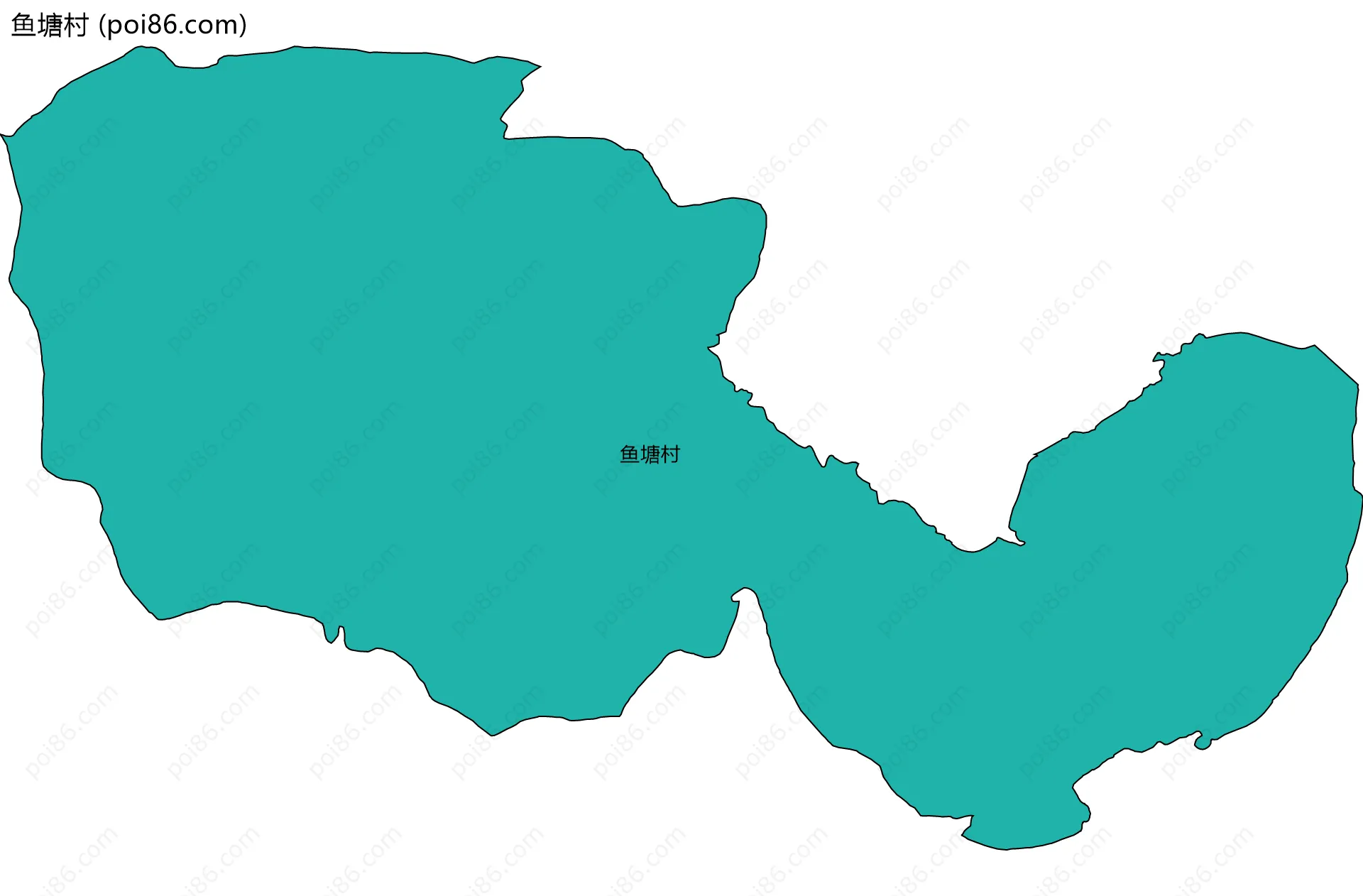 鱼塘村边界地图