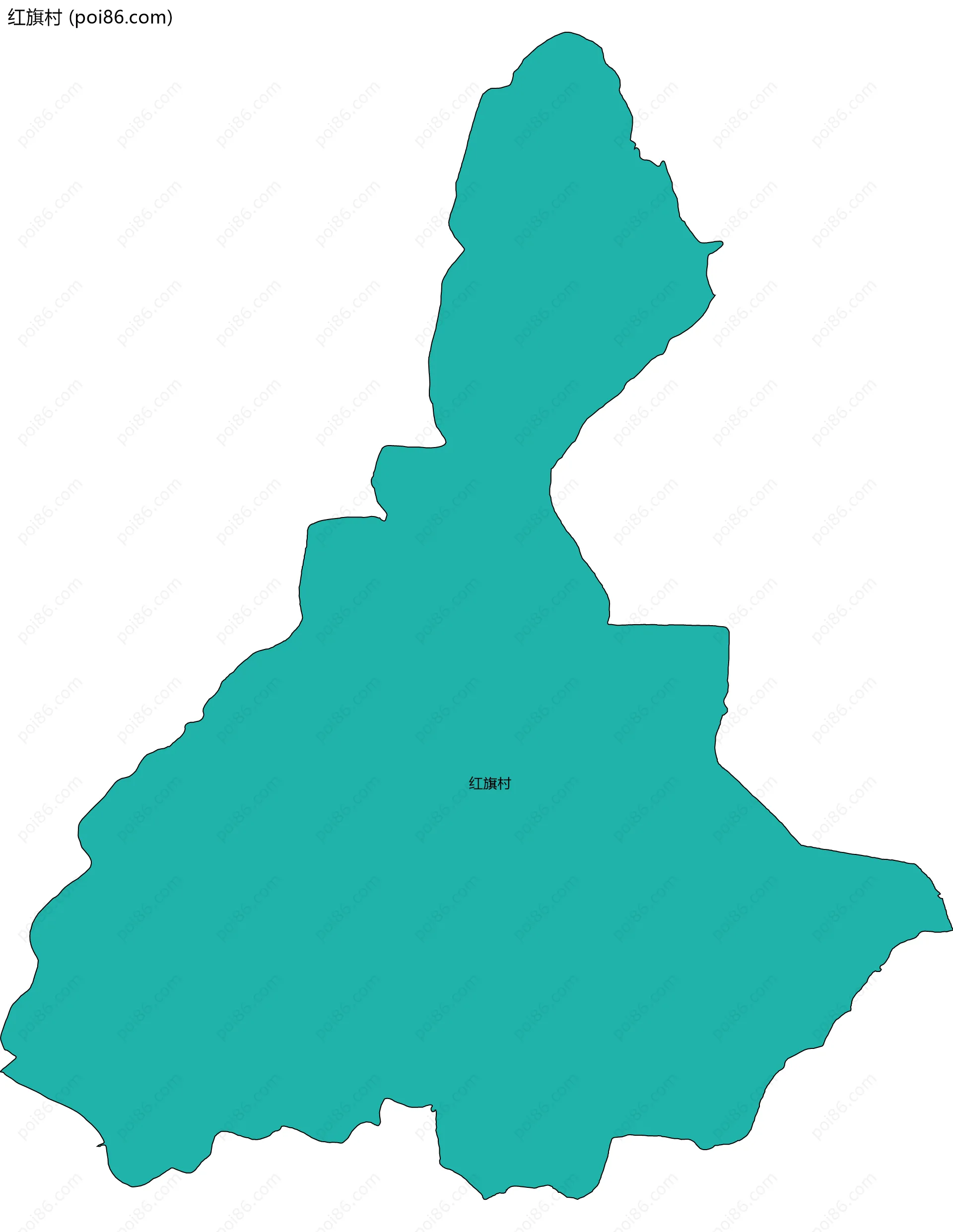 红旗村边界地图