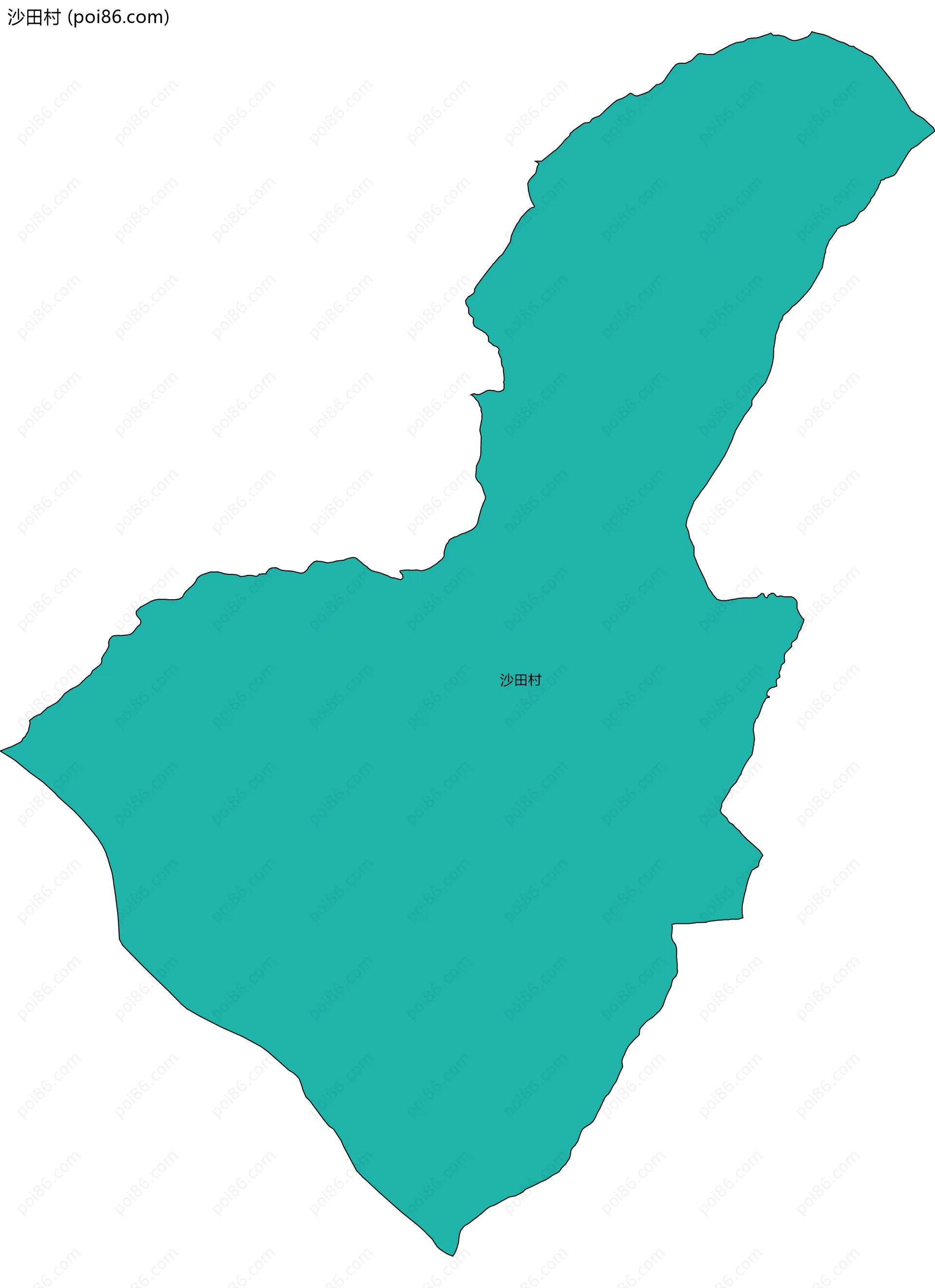 沙田村边界地图