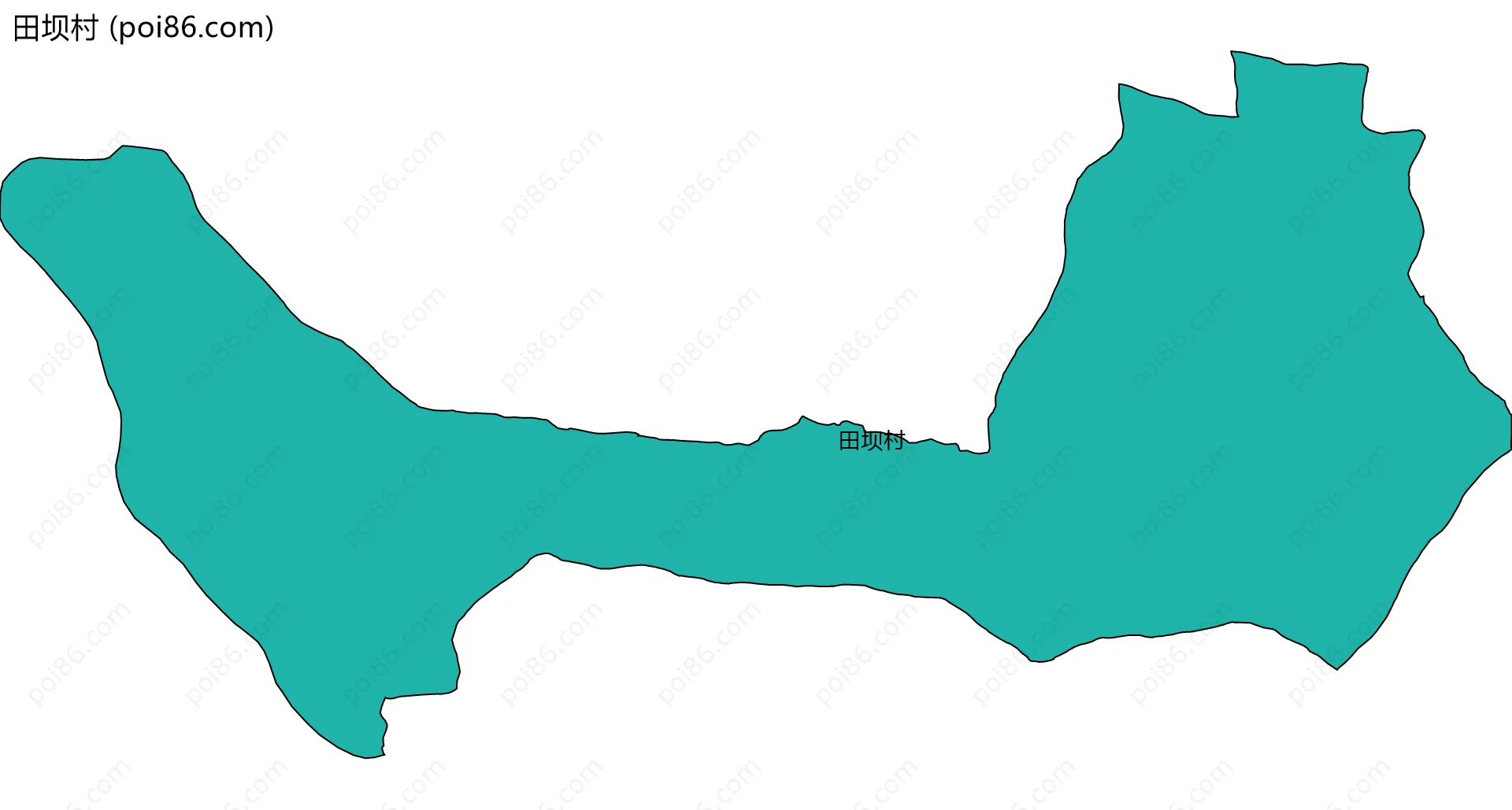 田坝村边界地图