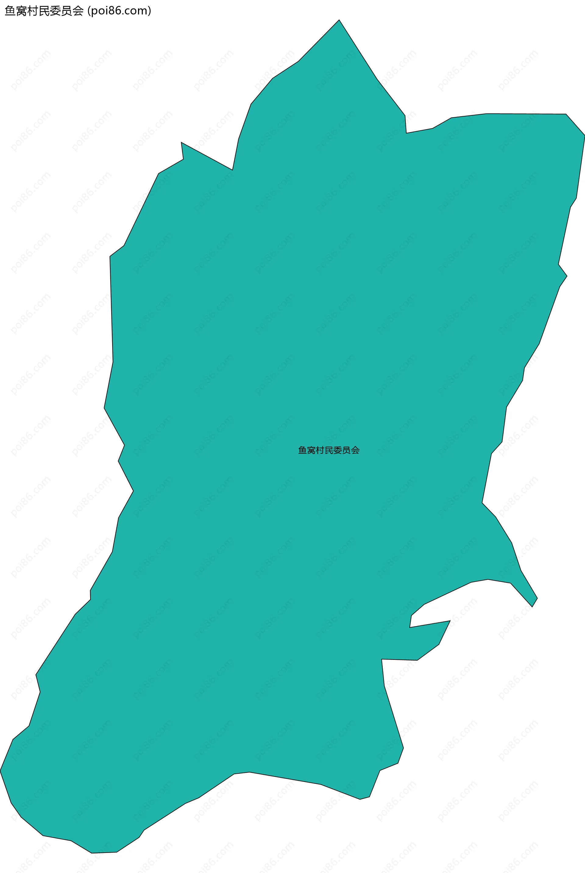 鱼窝村民委员会边界地图