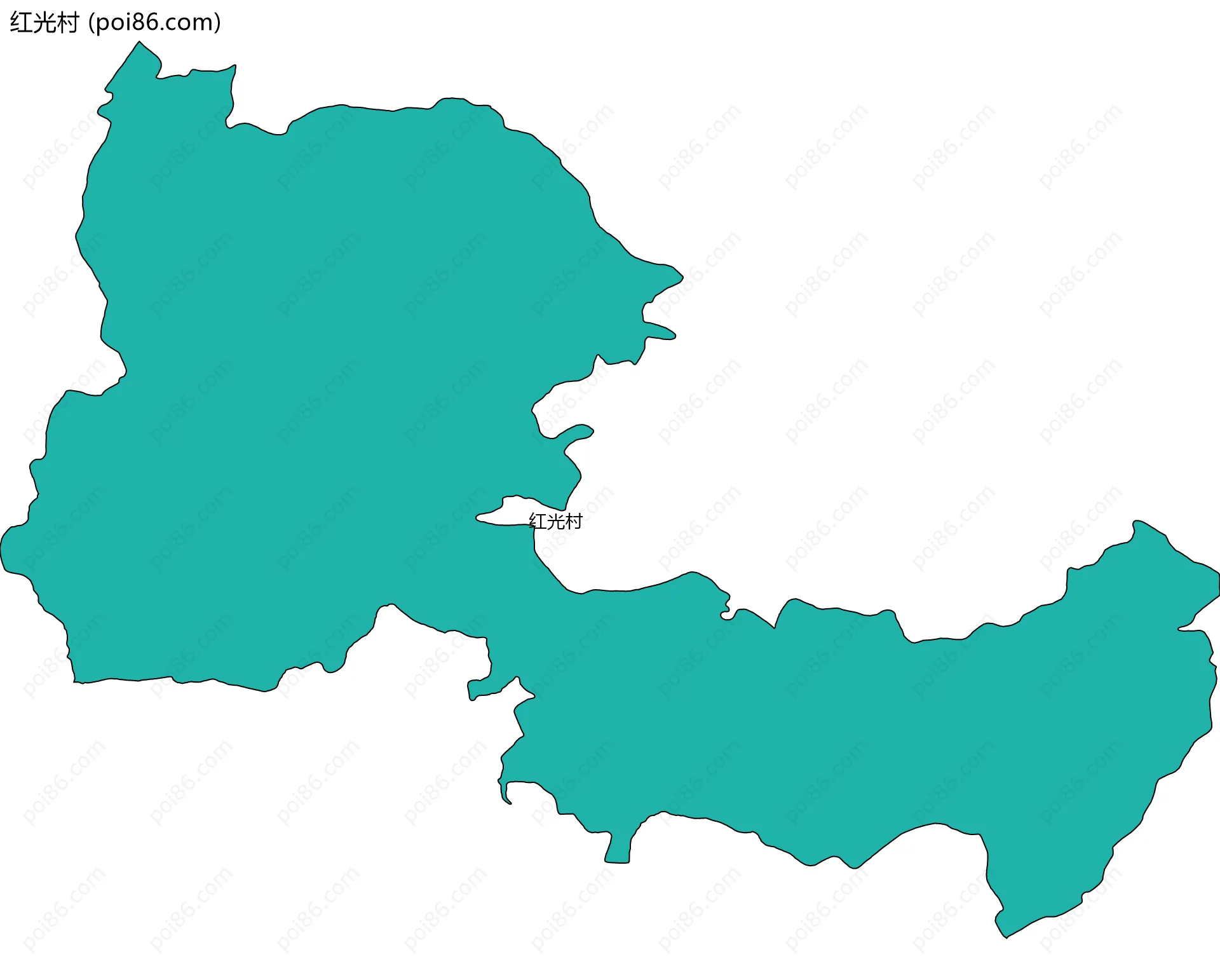 红光村边界地图