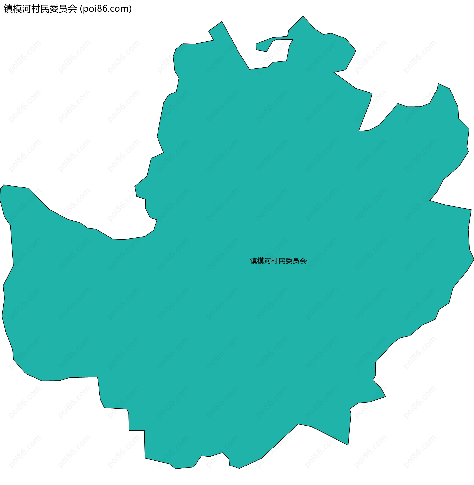 镇模河村民委员会边界地图