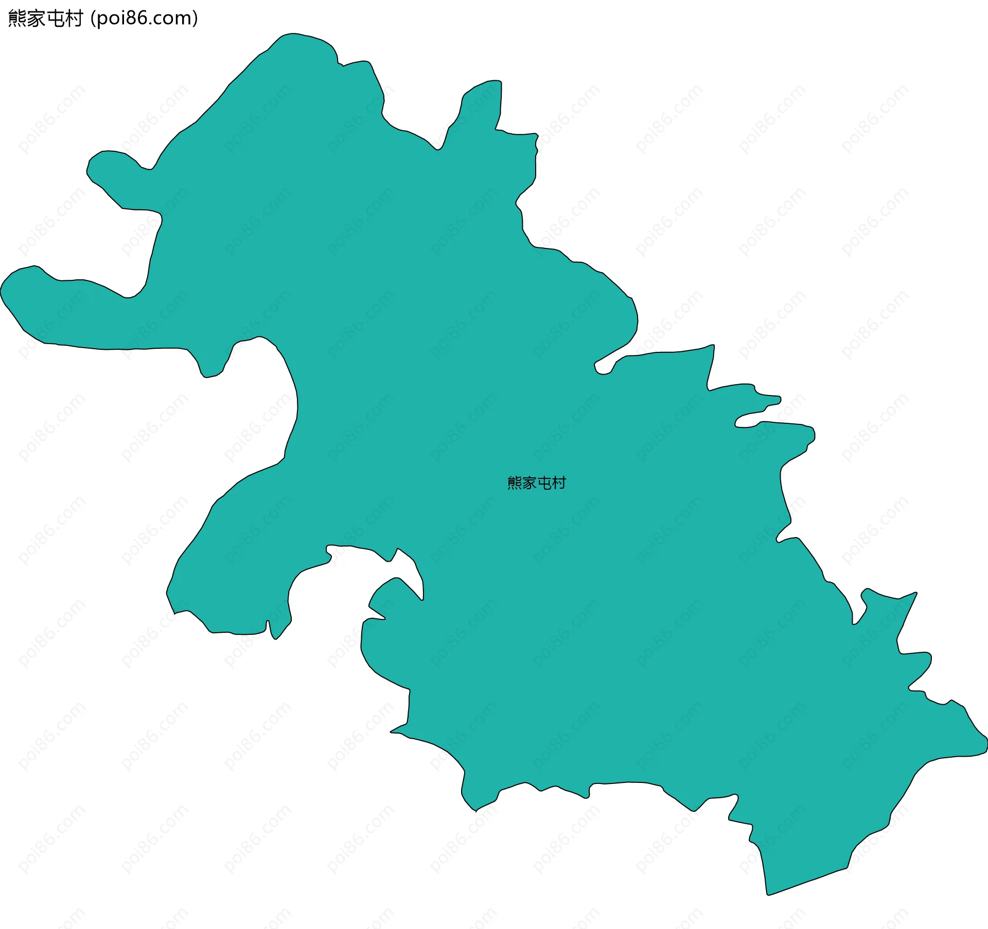 熊家屯村边界地图
