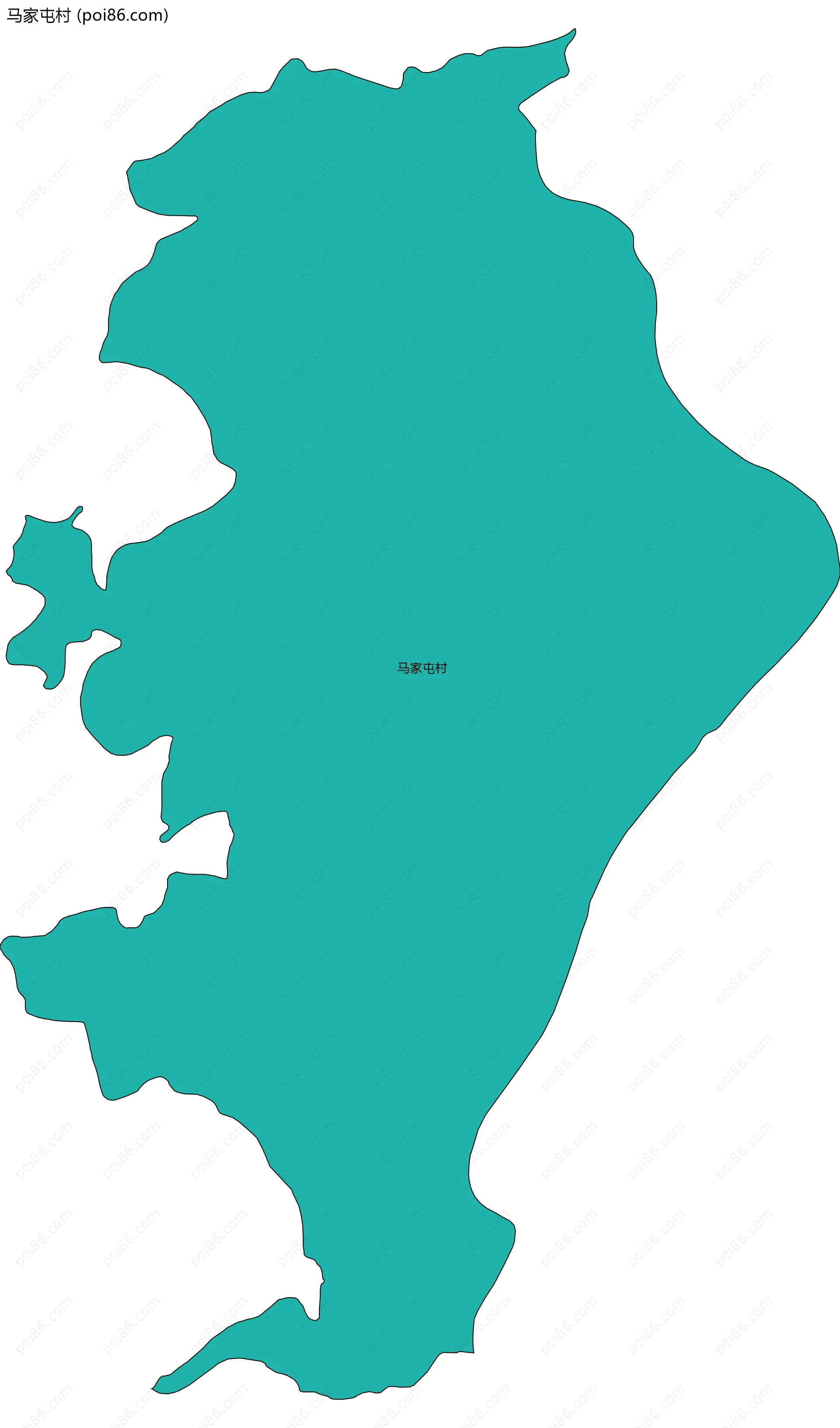 马家屯村边界地图