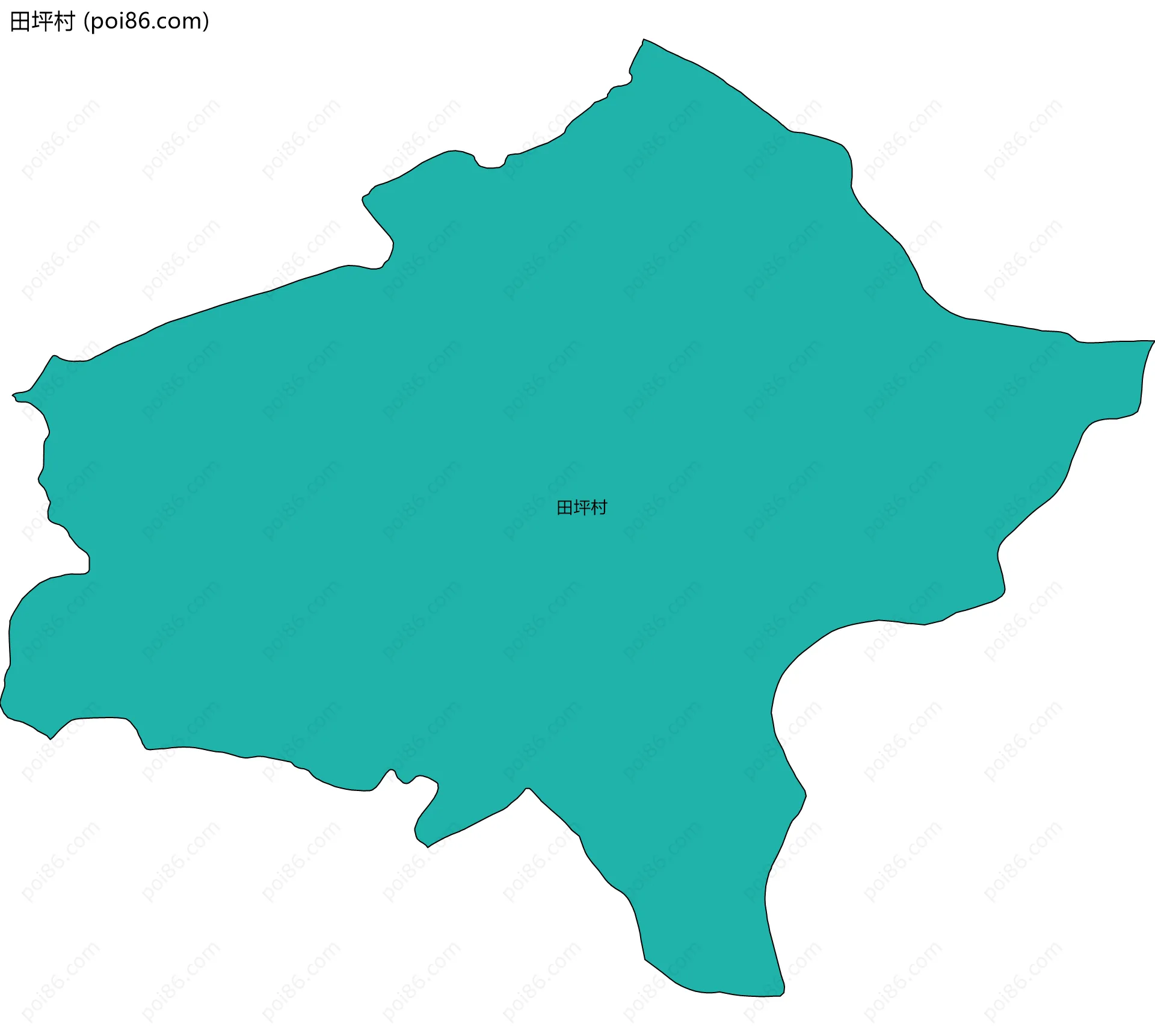 田坪村边界地图